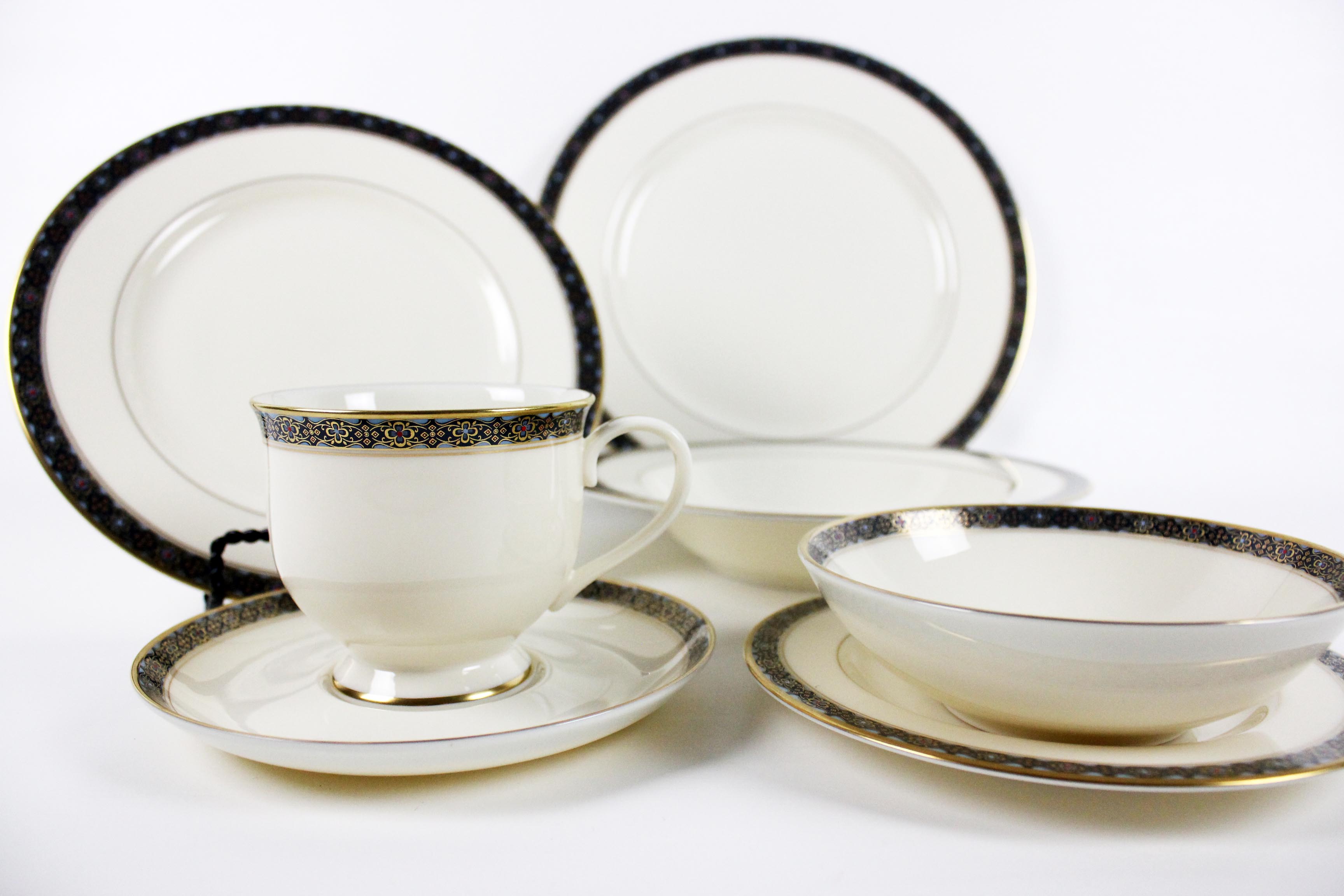 Twelve Place Setting of Gorham Fine China with Serving Pieces