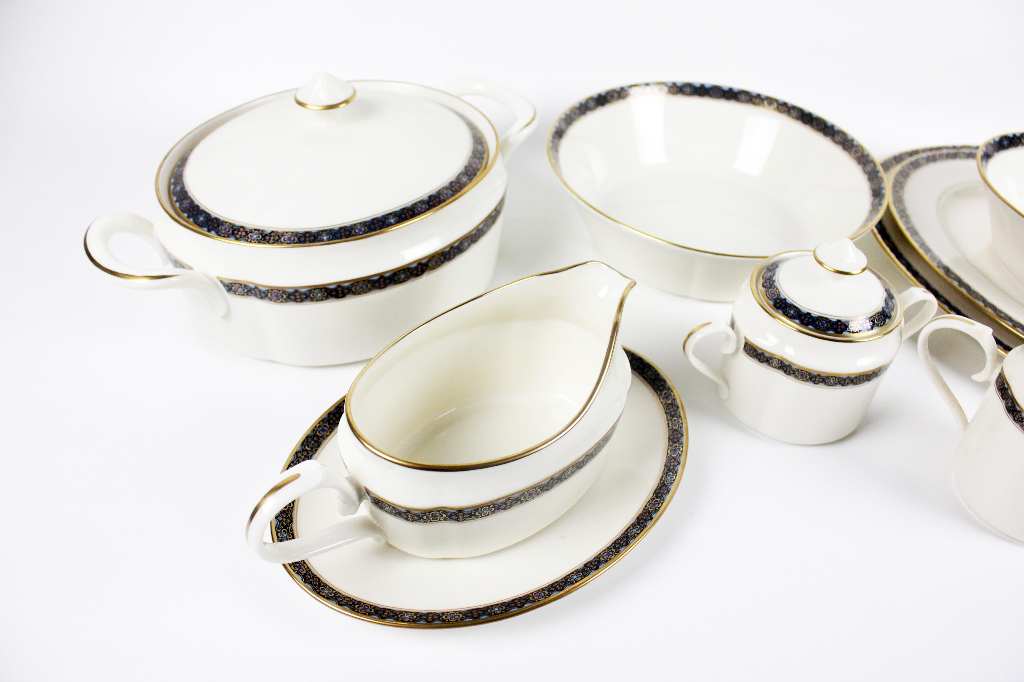 Twelve Place Setting of Gorham Fine China with Serving Pieces