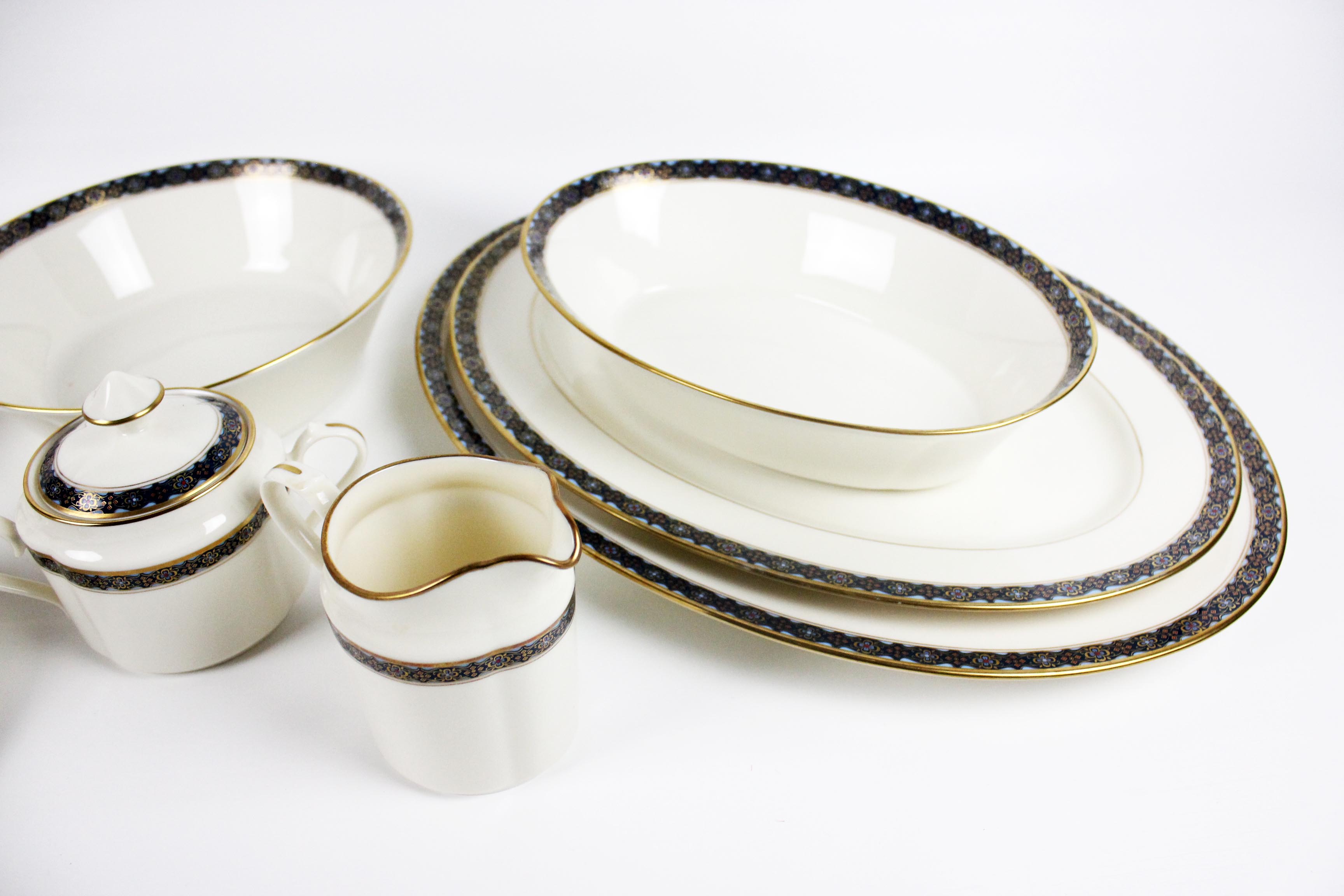 Twelve Place Setting of Gorham Fine China with Serving Pieces