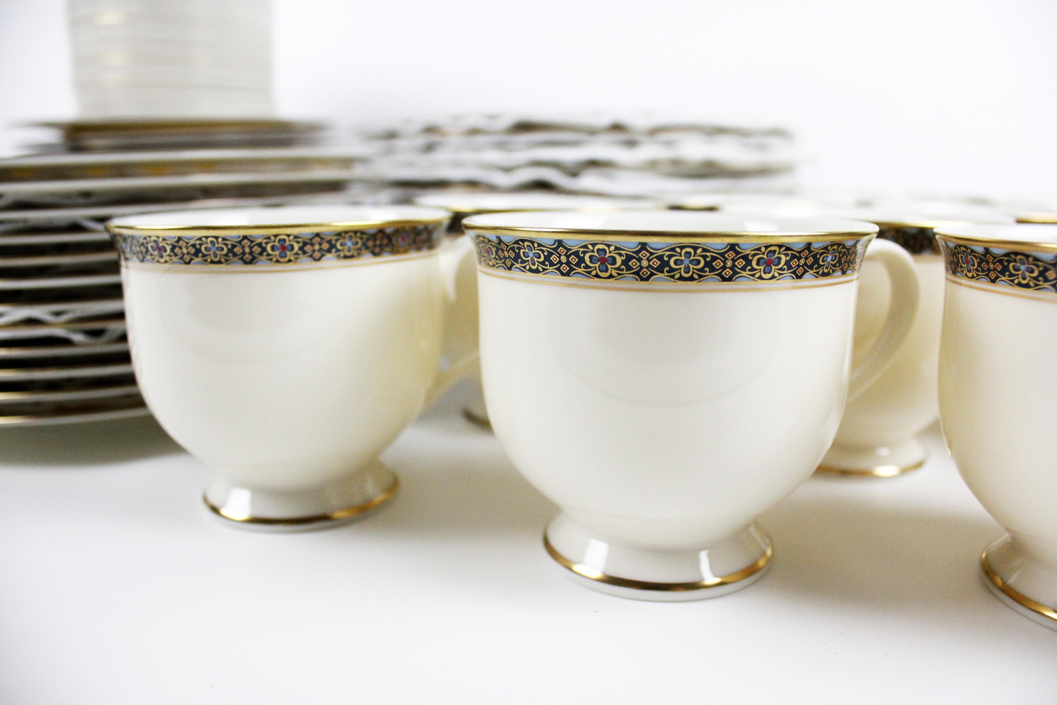 Twelve Place Setting of Gorham Fine China with Serving Pieces