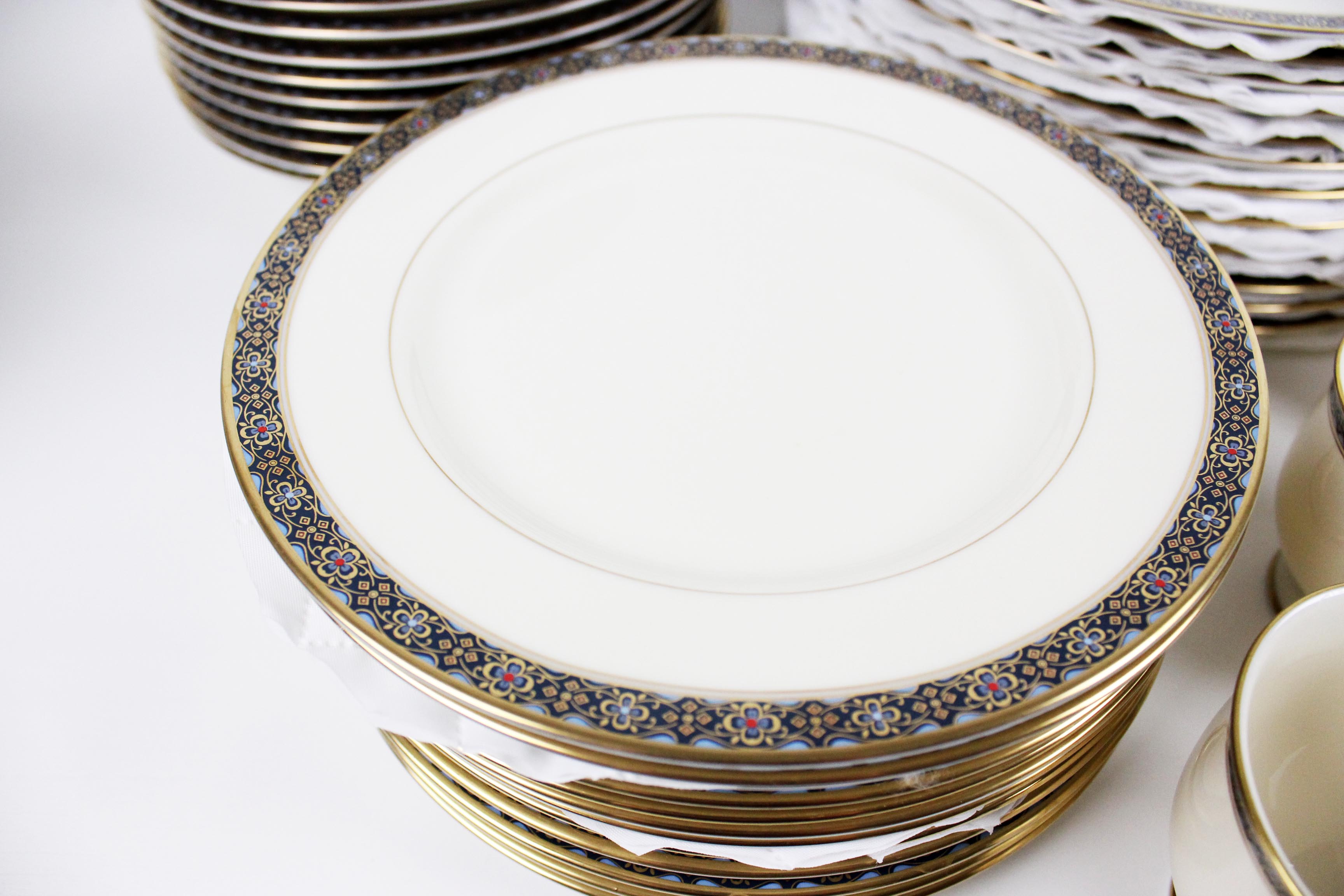 Twelve Place Setting of Gorham Fine China with Serving Pieces