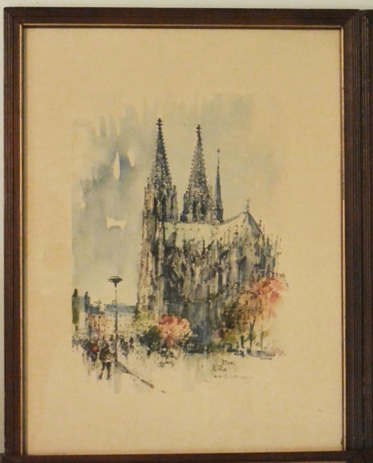 4 Hand Colored Watercolor  Prints  by Jan Korthals