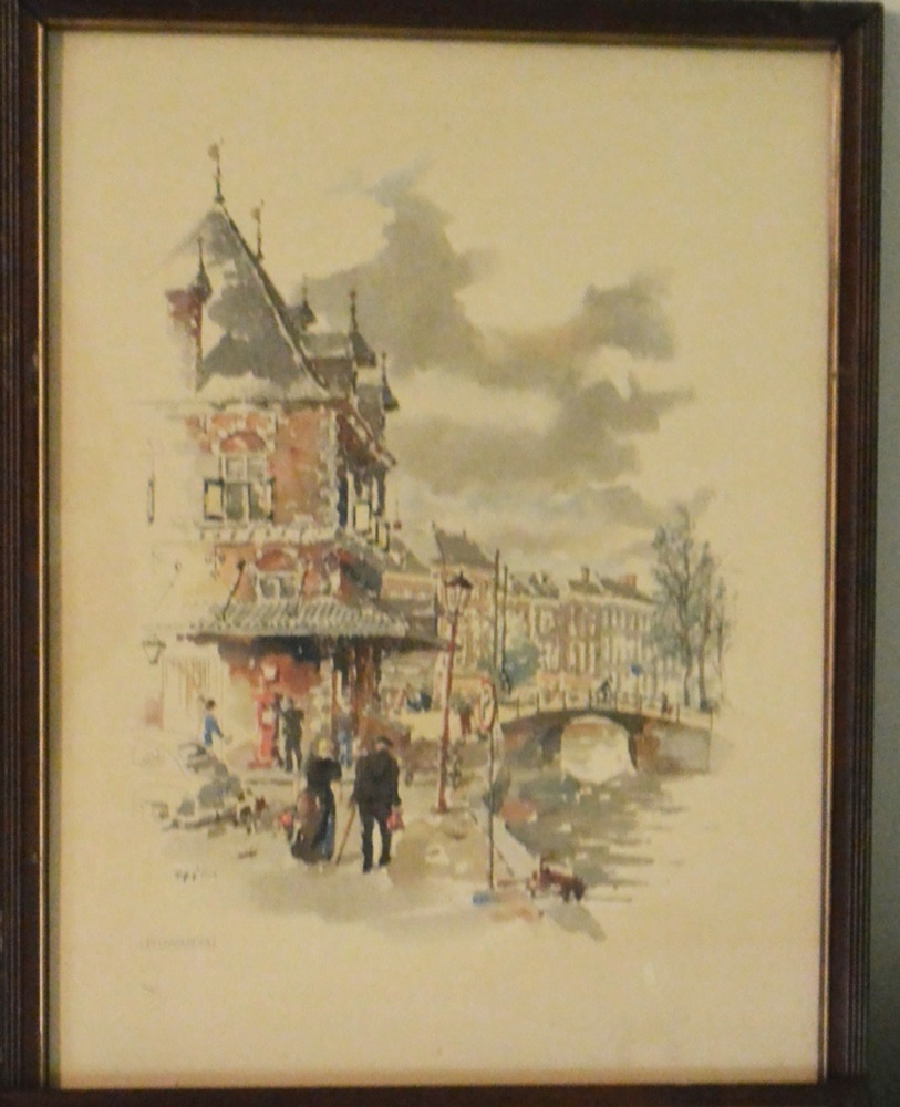 4 Hand Colored Watercolor  Prints  by Jan Korthals