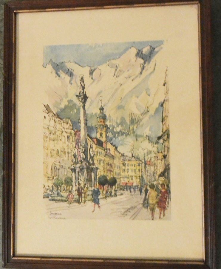 4 Hand Colored Watercolor  Prints  by Jan Korthals