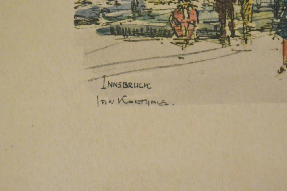 4 Hand Colored Watercolor  Prints  by Jan Korthals