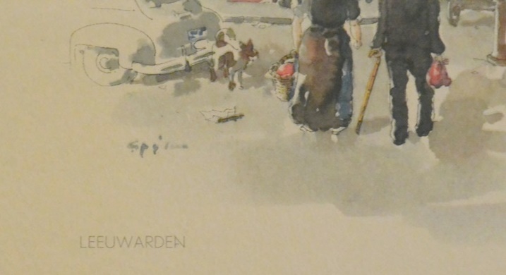 4 Hand Colored Watercolor  Prints  by Jan Korthals