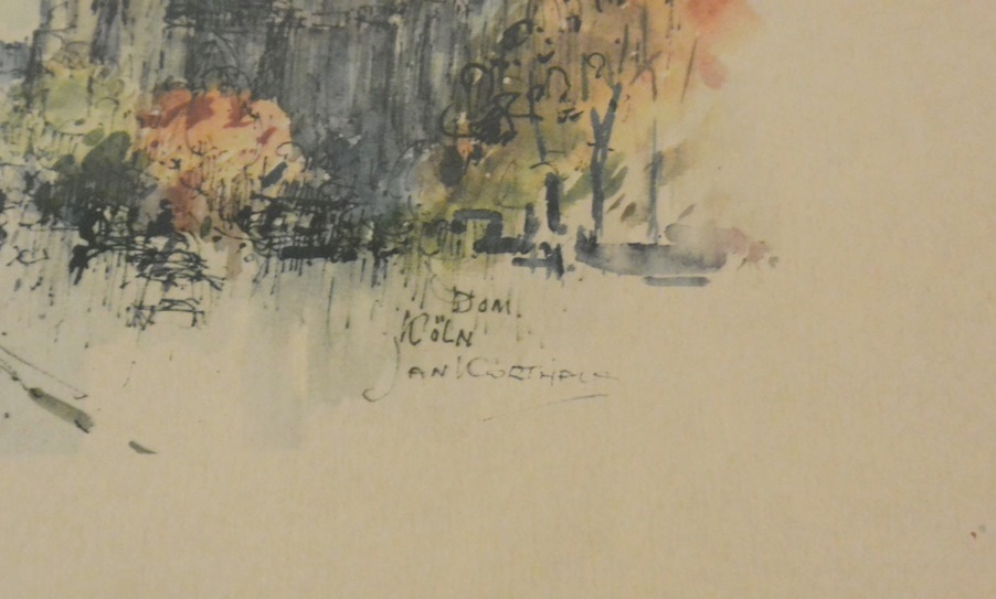 4 Hand Colored Watercolor  Prints  by Jan Korthals