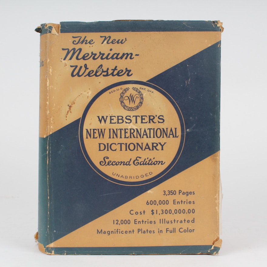 Second Edition Unabridged 1943 "New Merriam-Webster's Dictionary"