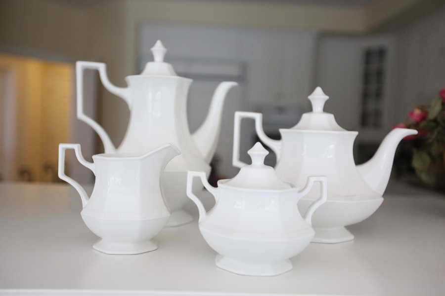 White Ironstone Tea Set