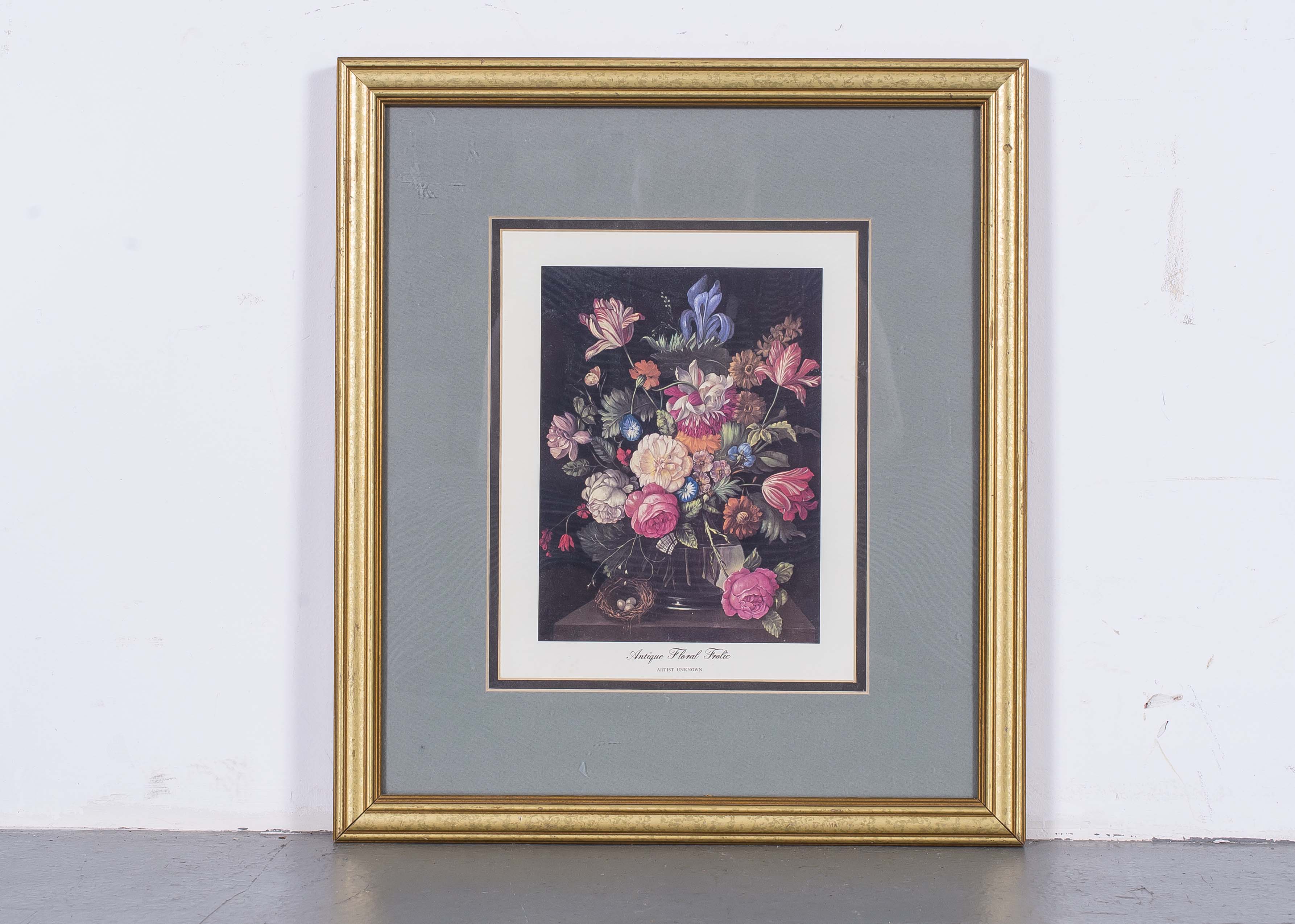 Framed "Antique Floral Frolic" Print