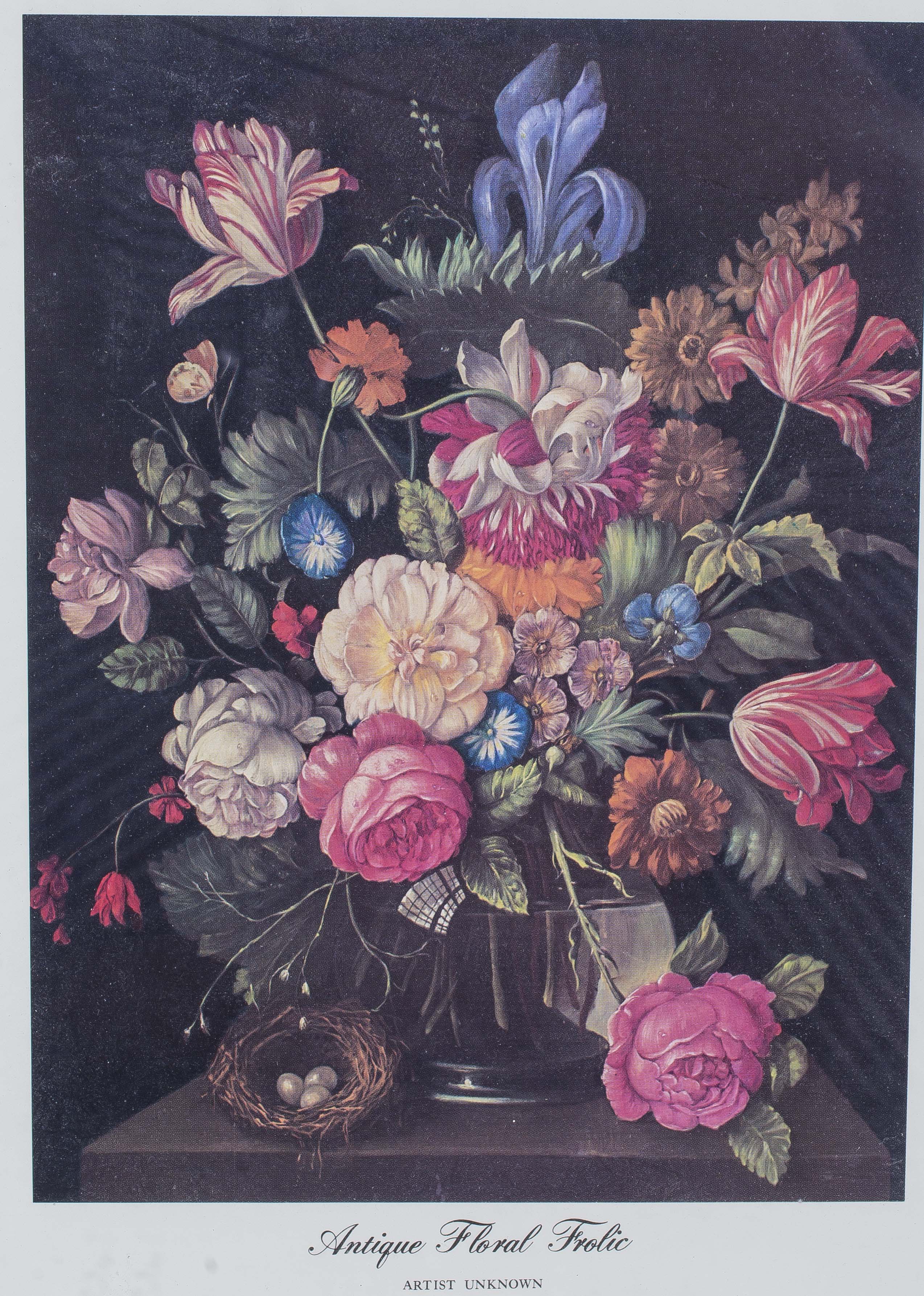 Framed "Antique Floral Frolic" Print