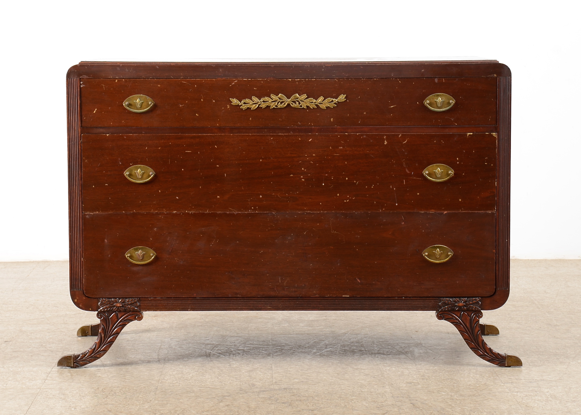 Vintage Northern Furniture Company Mahogany Dresser and Mirror