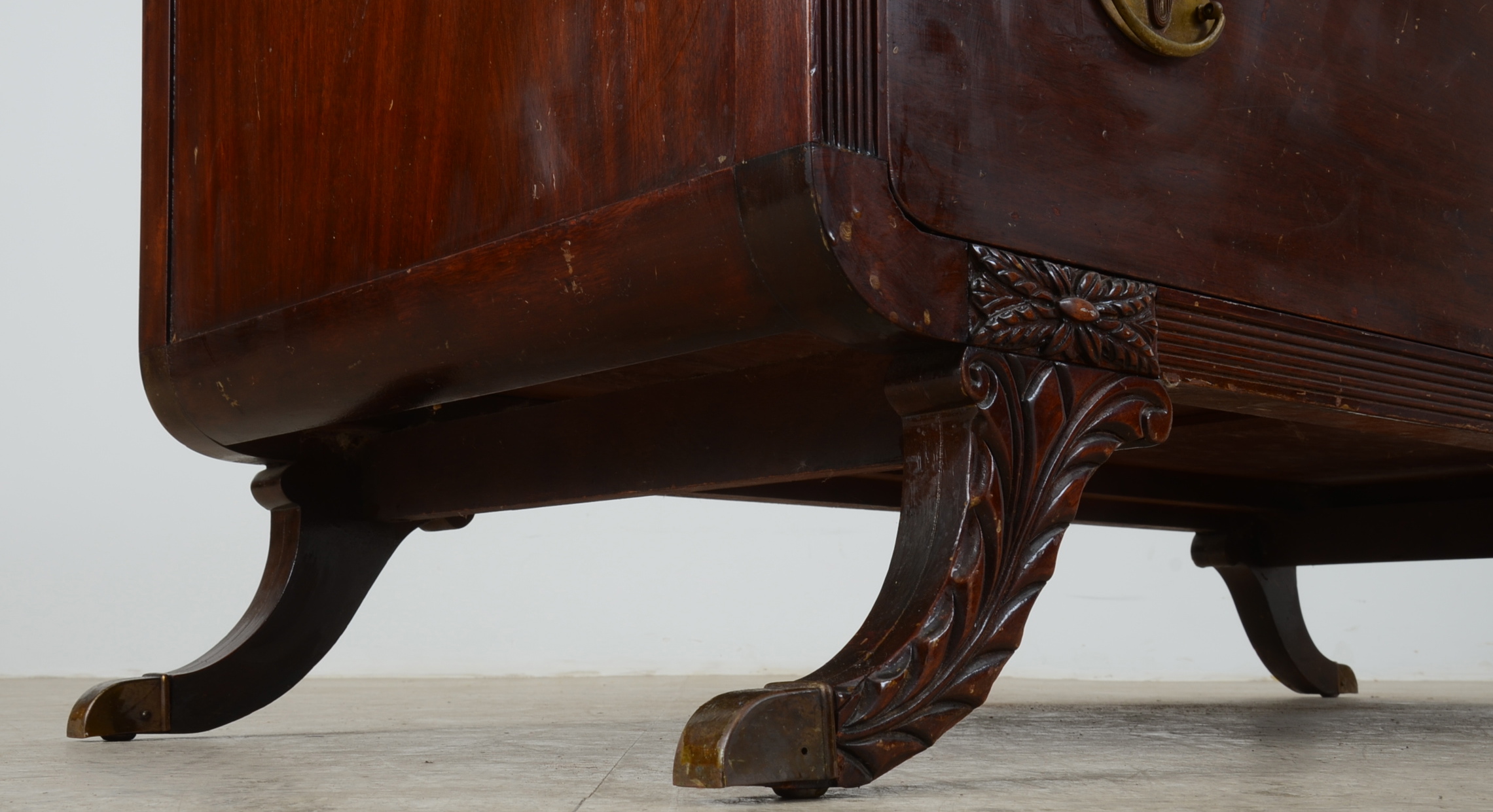 Vintage Northern Furniture Company Mahogany Dresser and Mirror