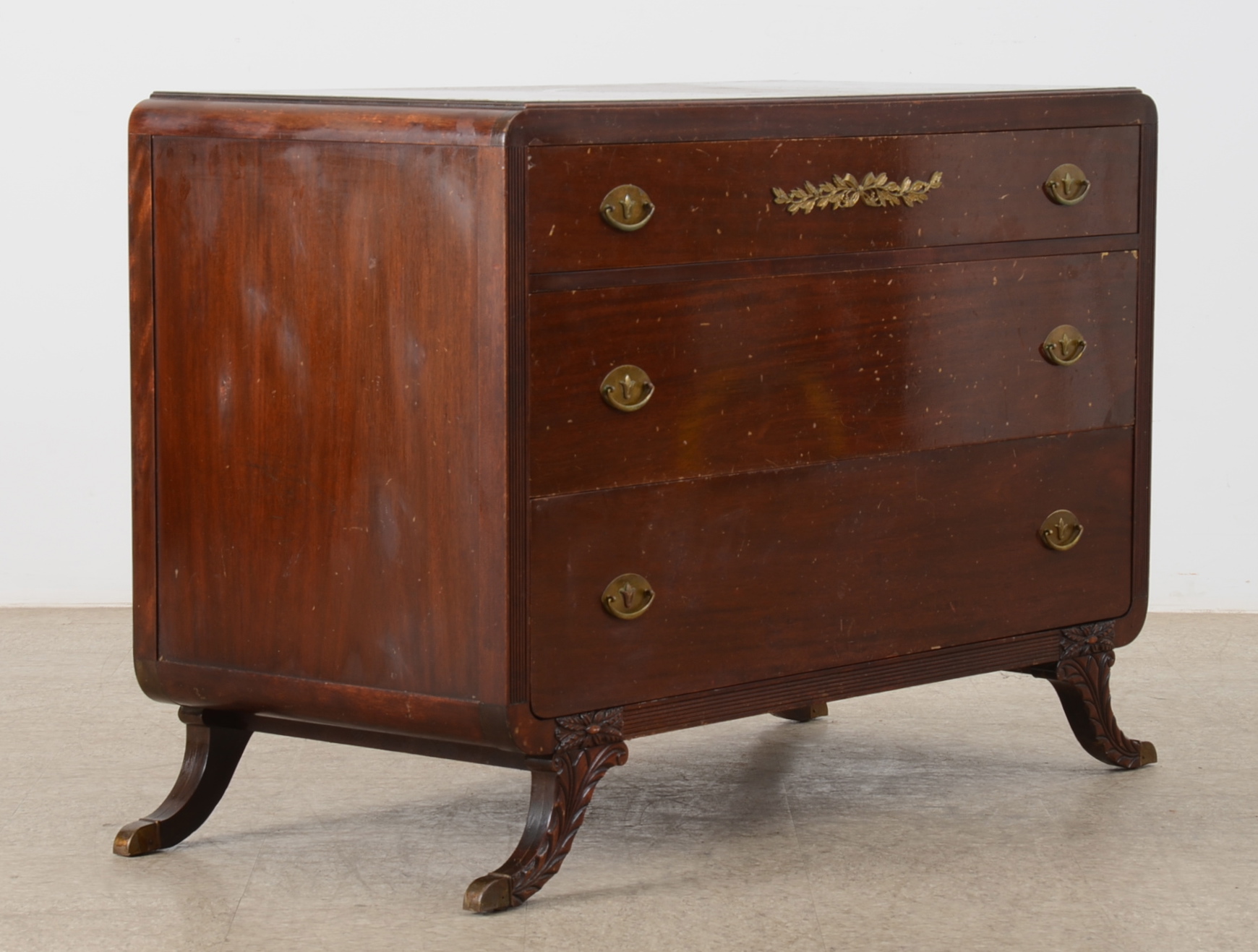 Vintage Northern Furniture Company Mahogany Dresser and Mirror