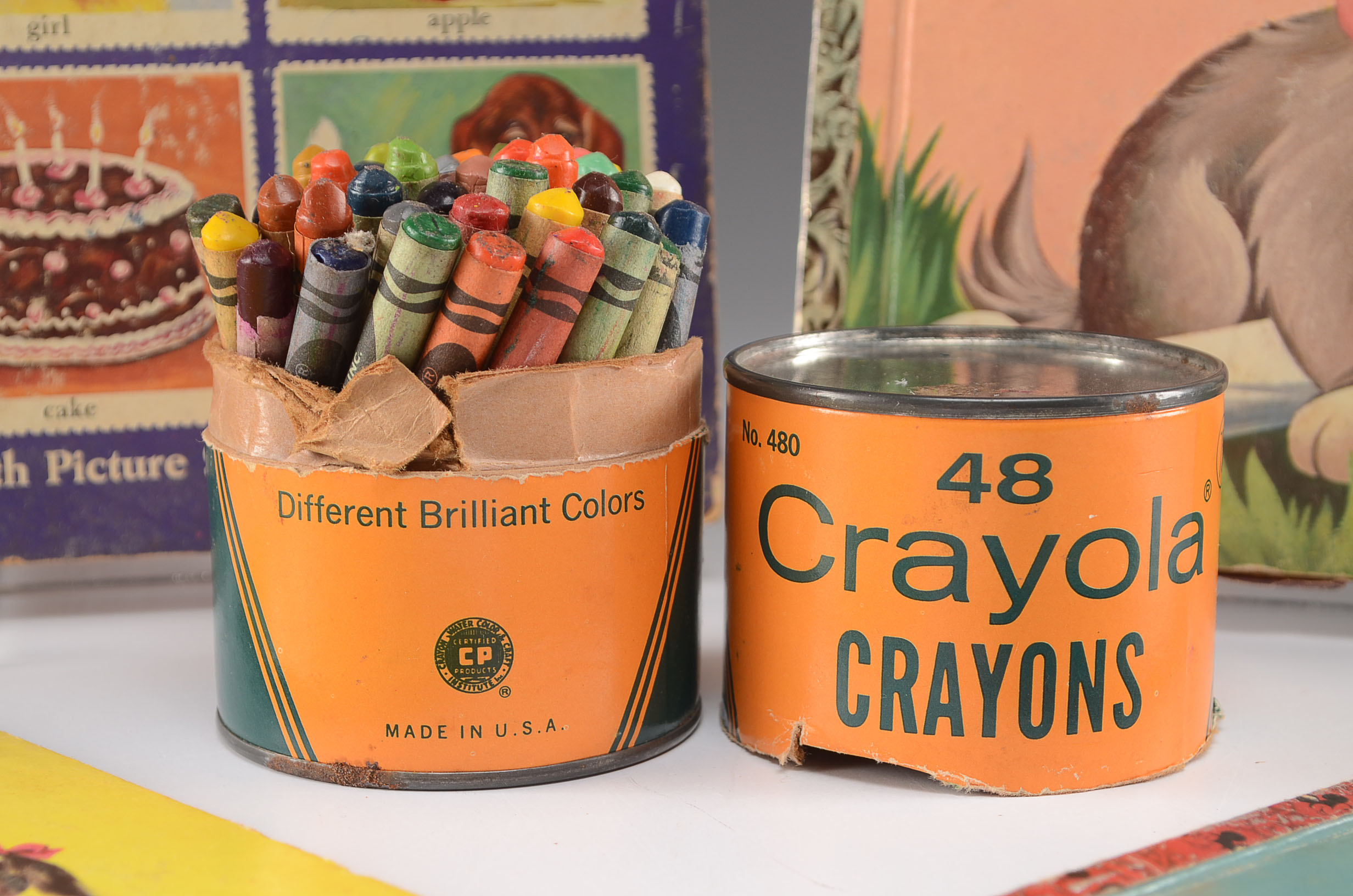Assorted Children's Books An Vintage Crayola Cayons
