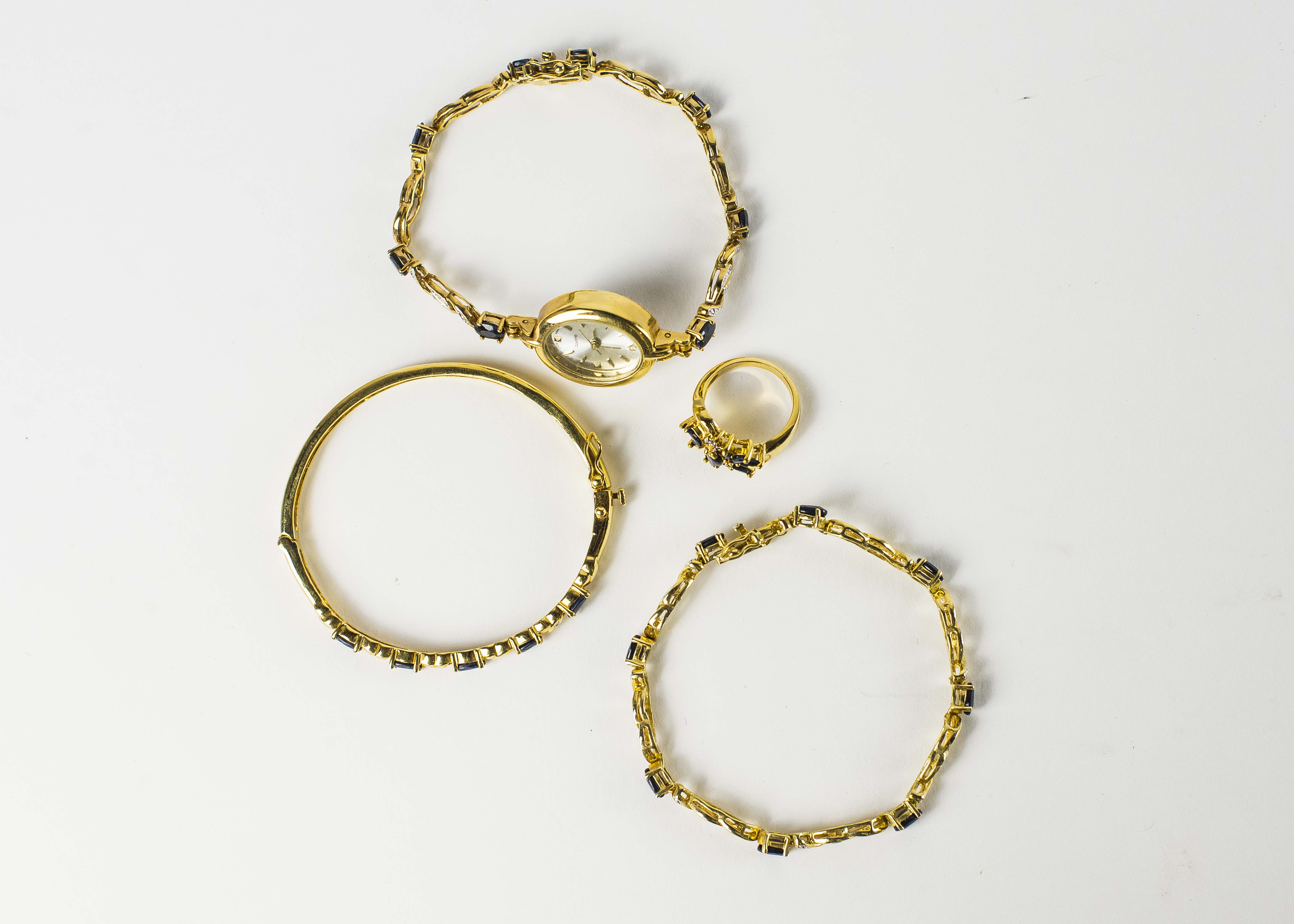 Collection of Sapphire-Like Costume Jewelry