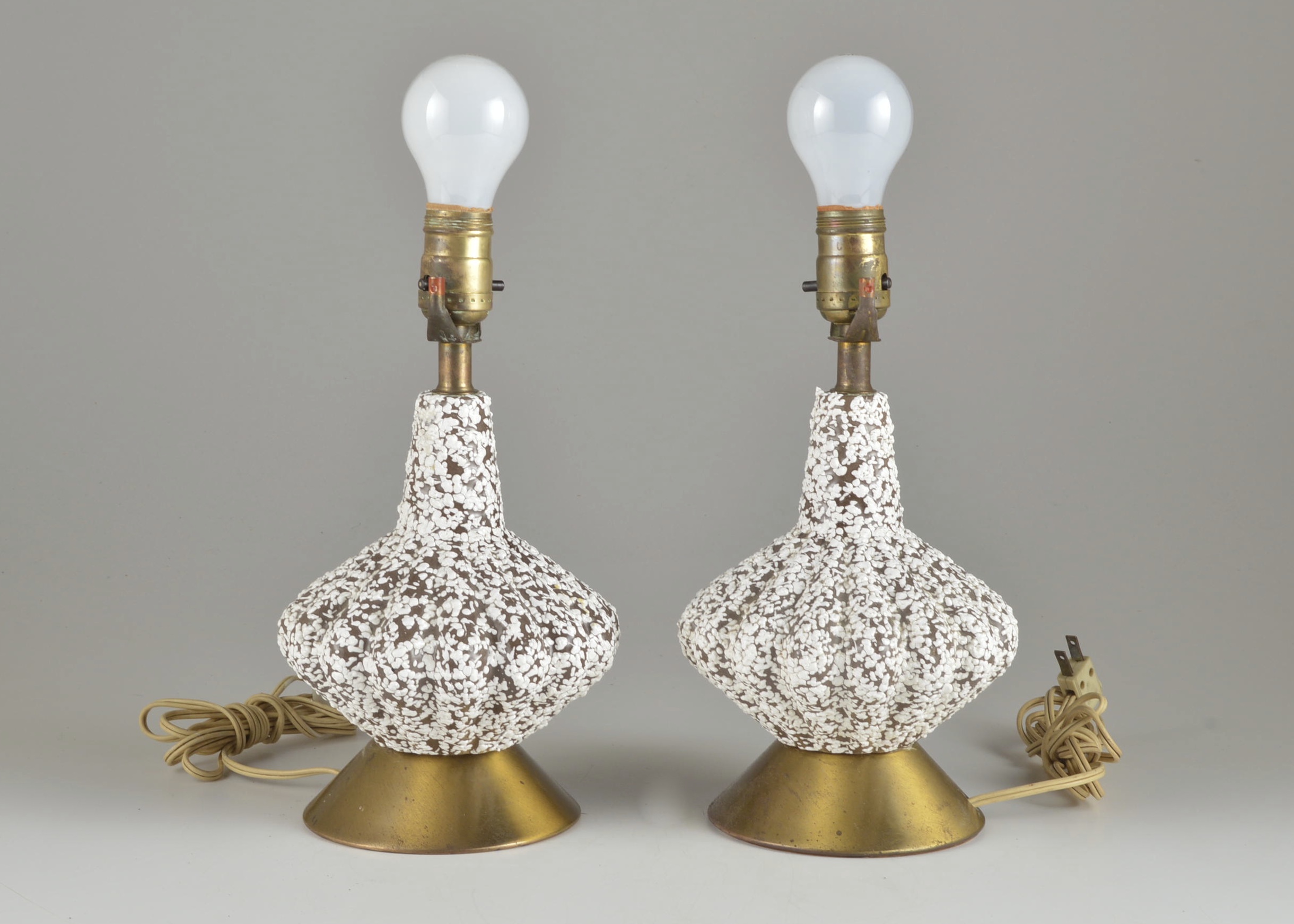 Pair of Mid-Century Brass Lamps