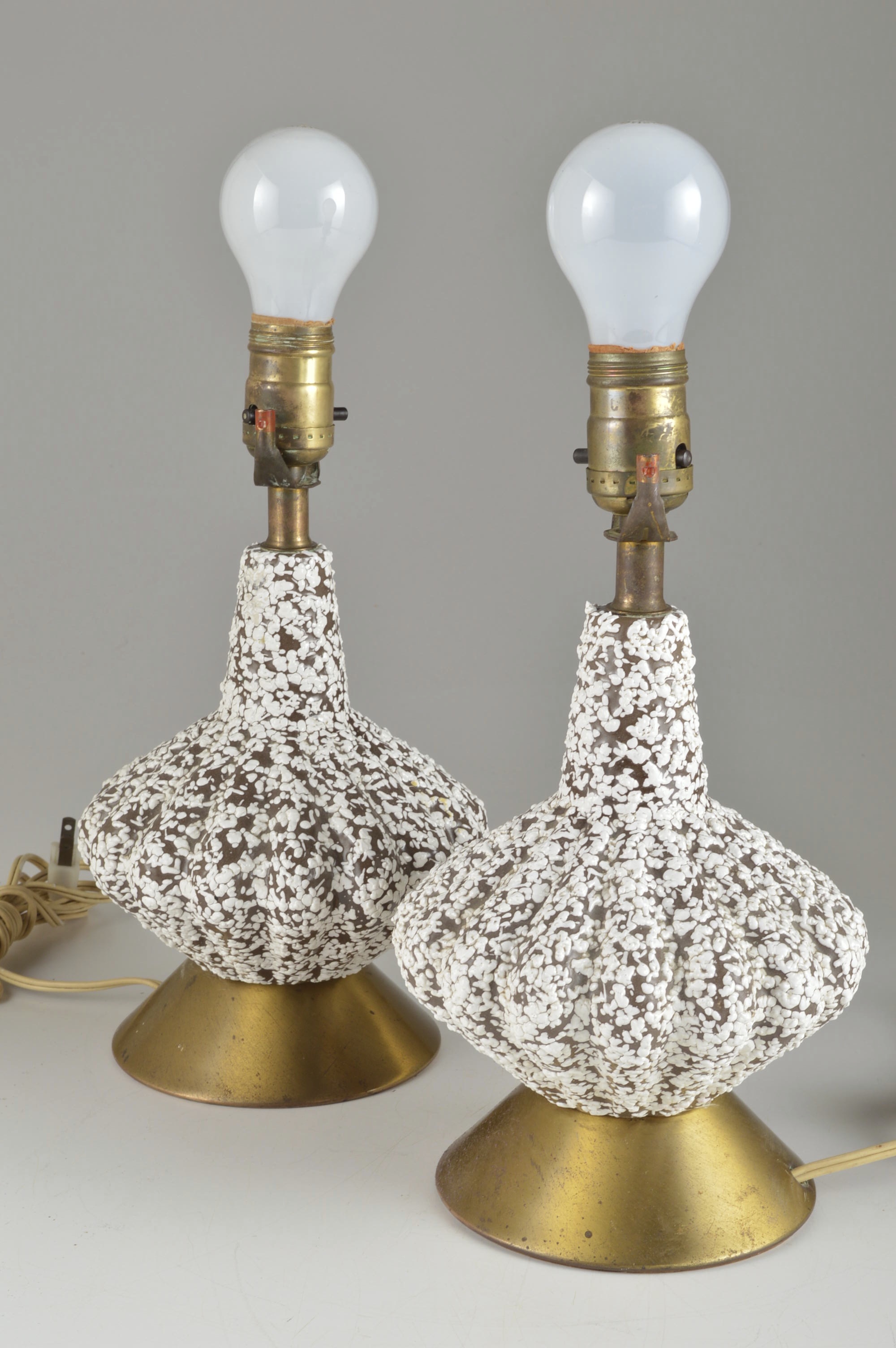 Pair of Mid-Century Brass Lamps