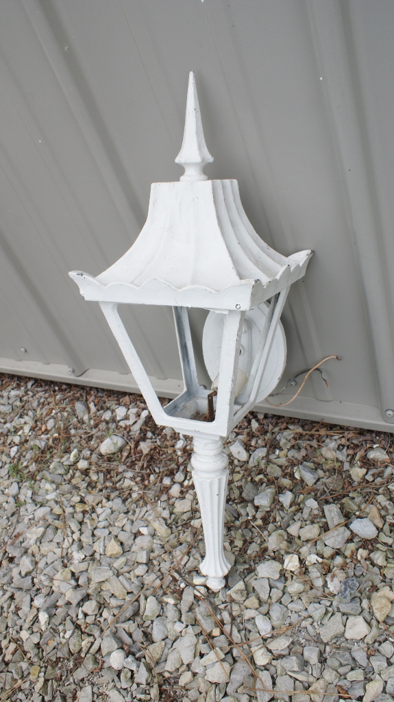 White Painted Cast Iron Tudor Style Porch Light