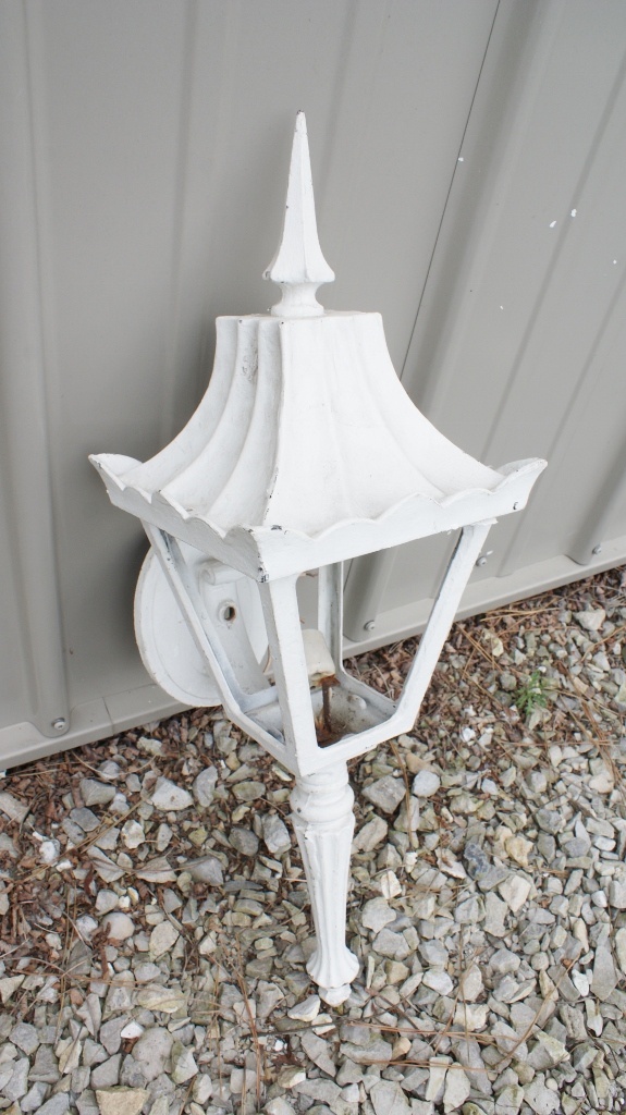White Painted Cast Iron Tudor Style Porch Light