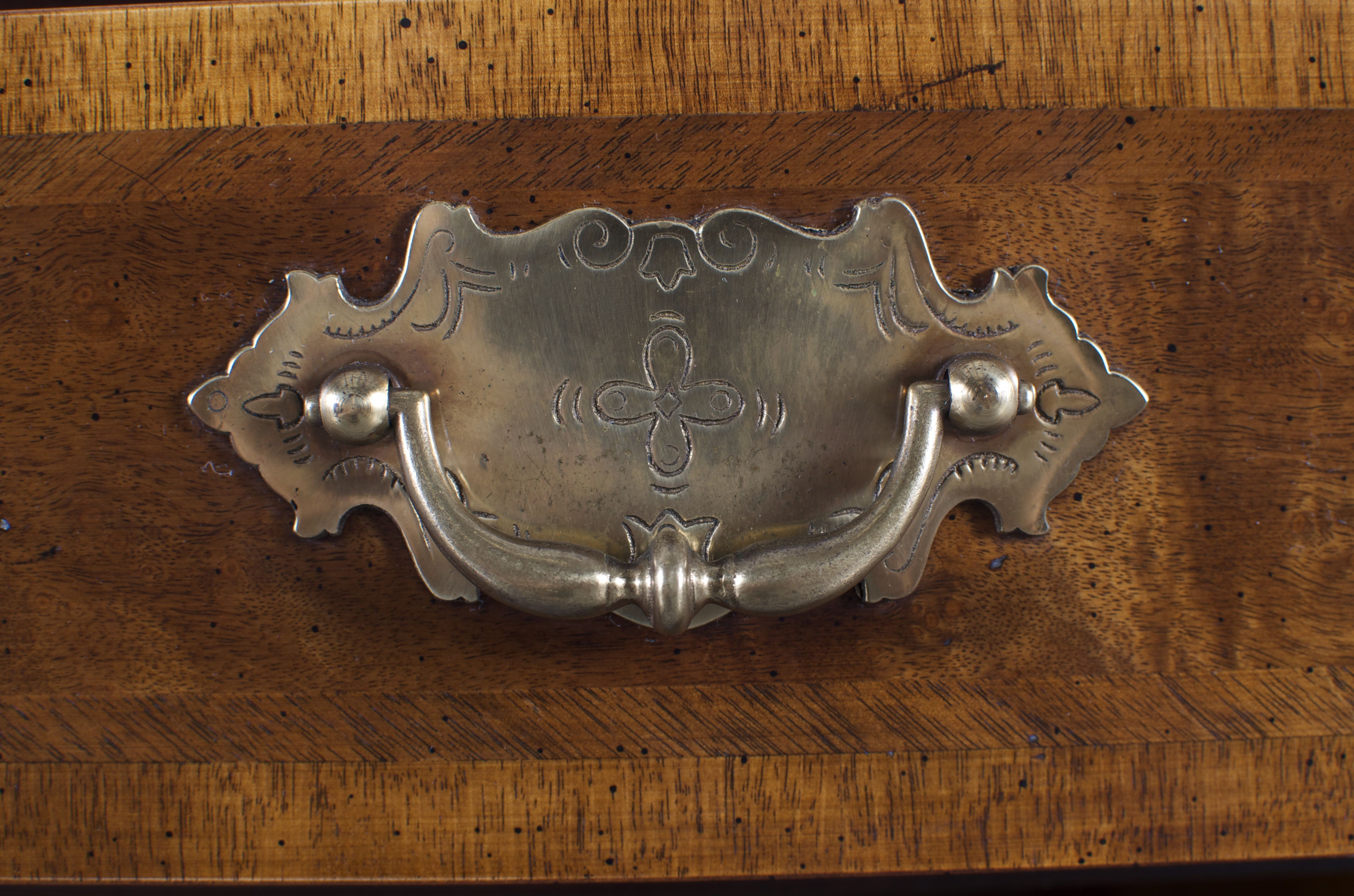 Burled Mahogany Leather Top Executive Desk