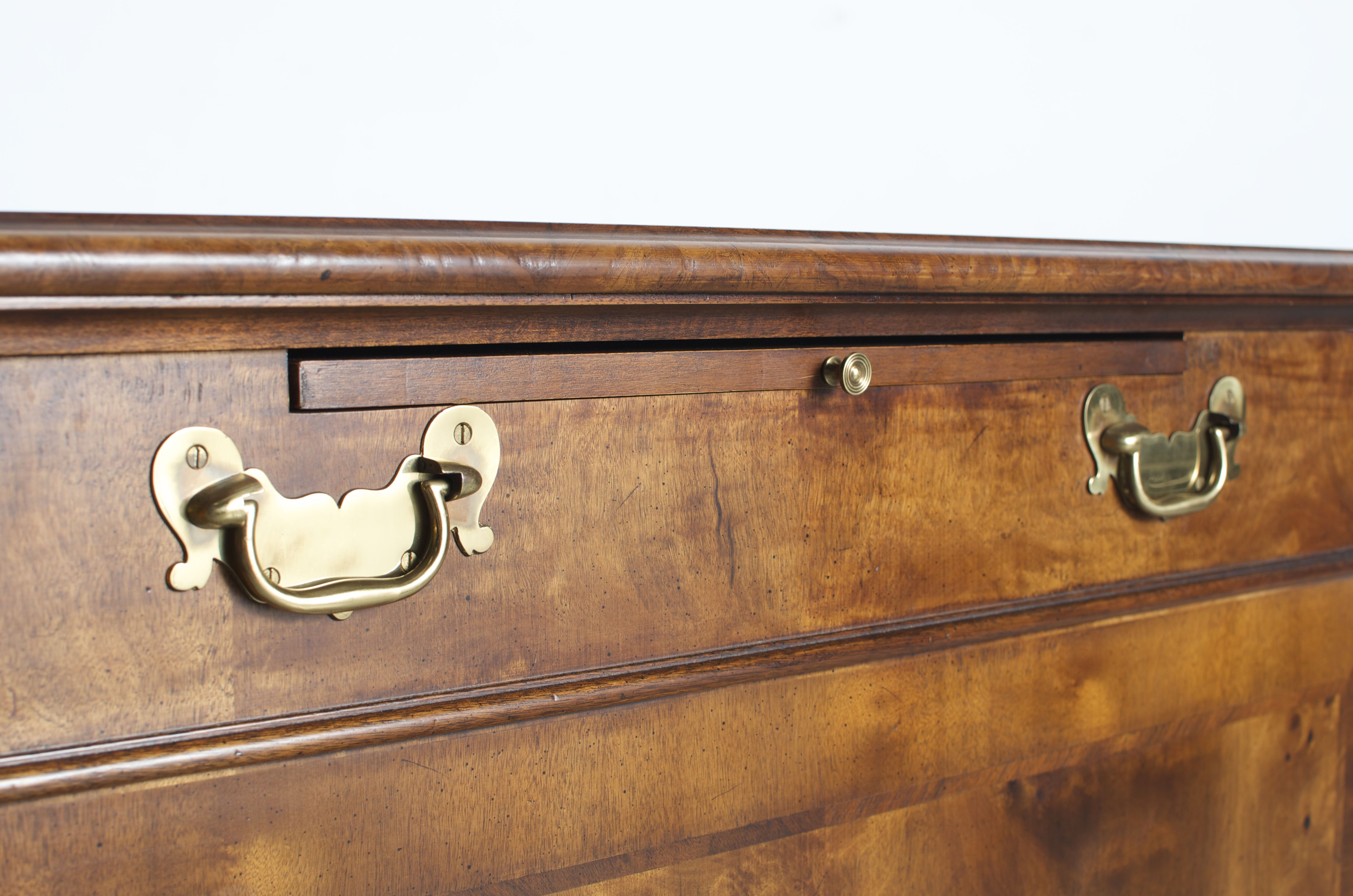 Burled Mahogany Leather Top Executive Desk
