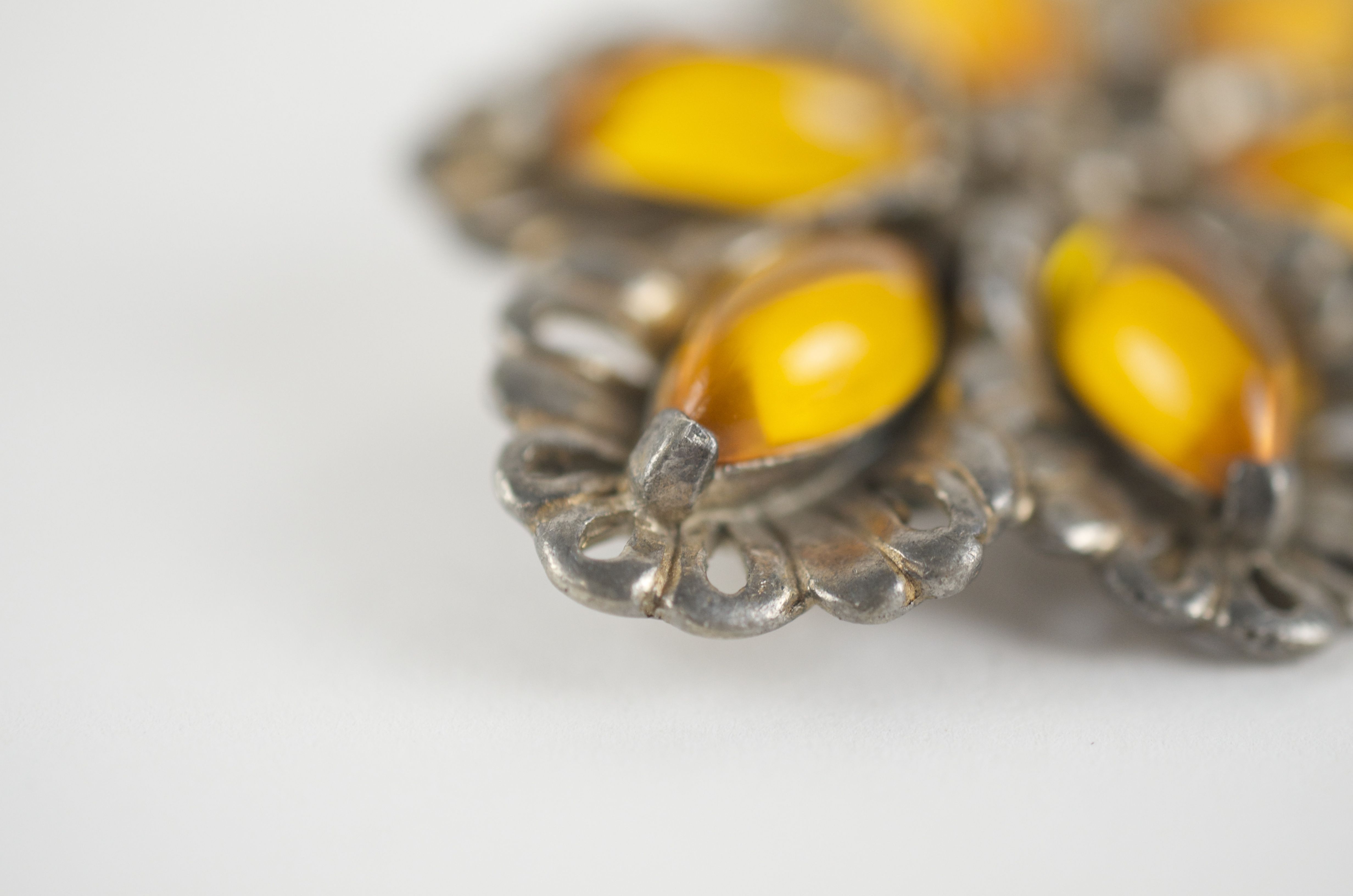 Paul Sargent 24KP Vintage Amber Brooch