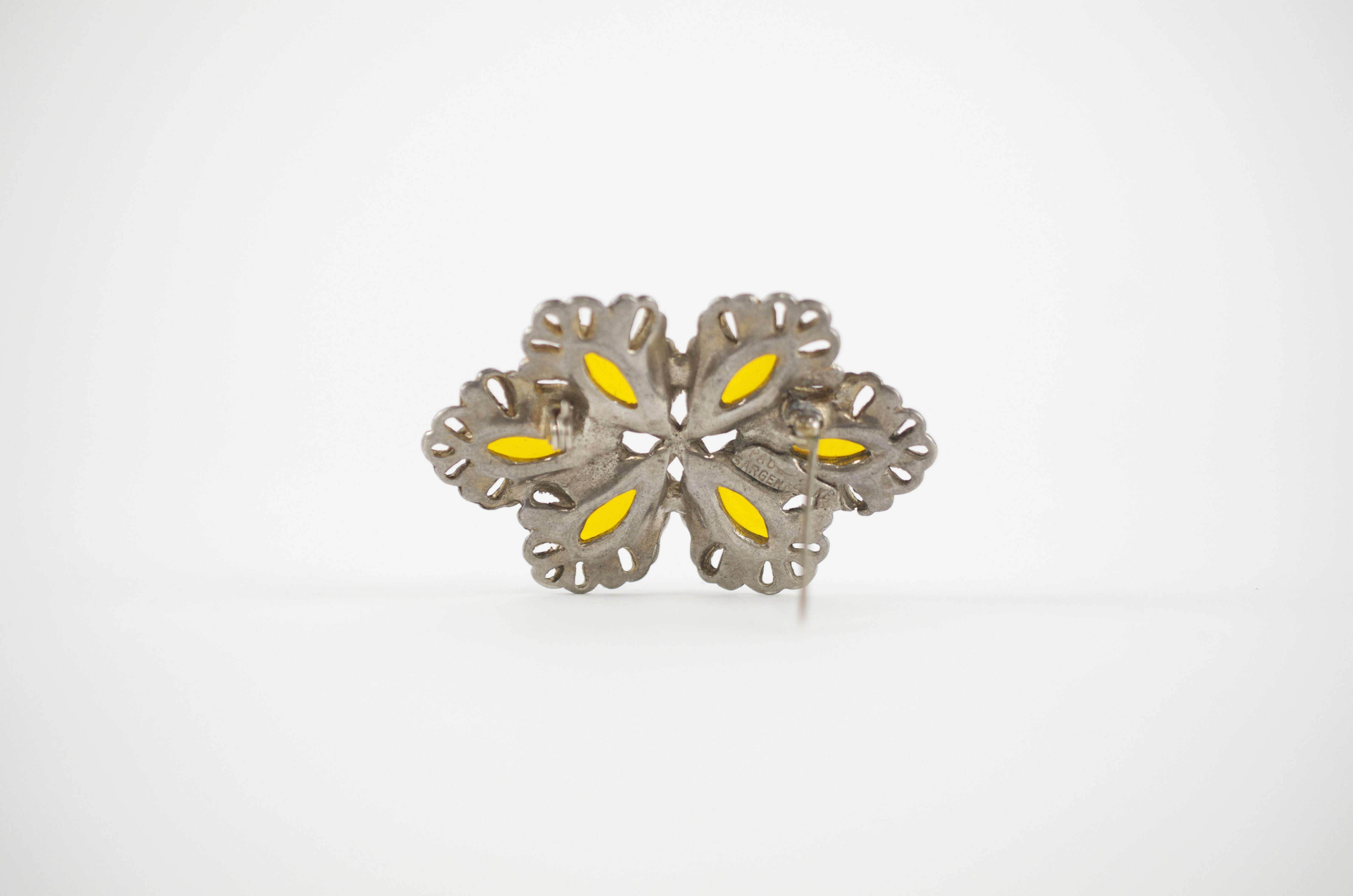 Paul Sargent 24KP Vintage Amber Brooch