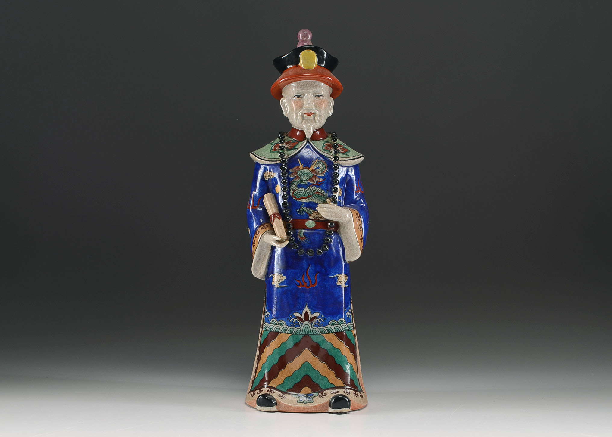 Vintage Porcelain Chinese Scholar Figurine Statue 