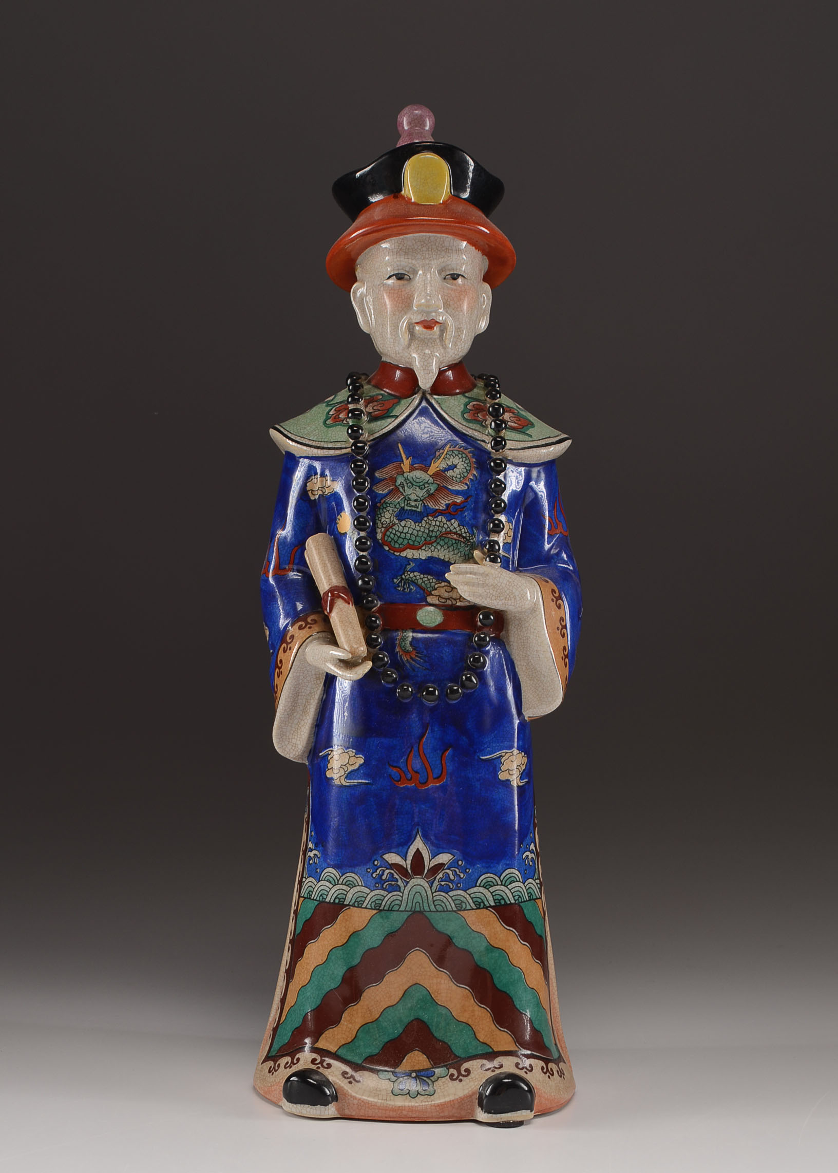 Vintage Porcelain Chinese Scholar Figurine Statue 