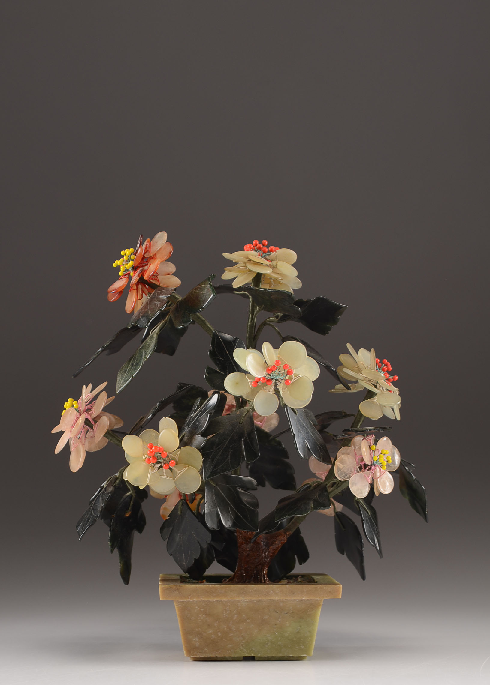 Vintage Chinese Jade Stone Tree