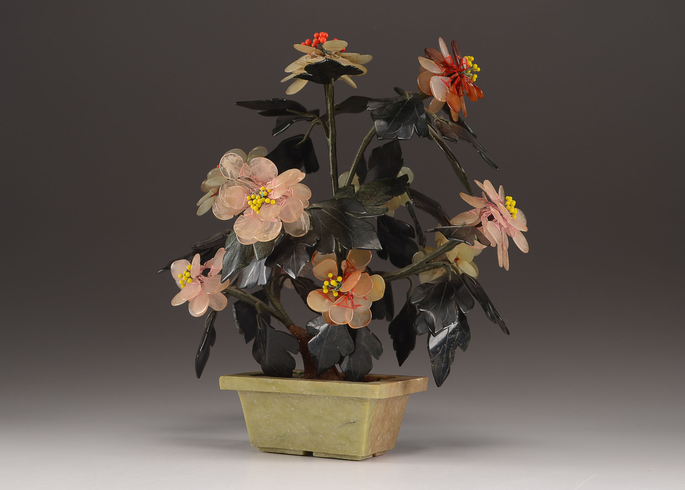 Vintage Chinese Jade Stone Tree