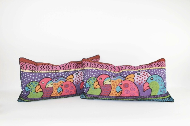 Carved and Hand Painted Art and Tapestry Pillows