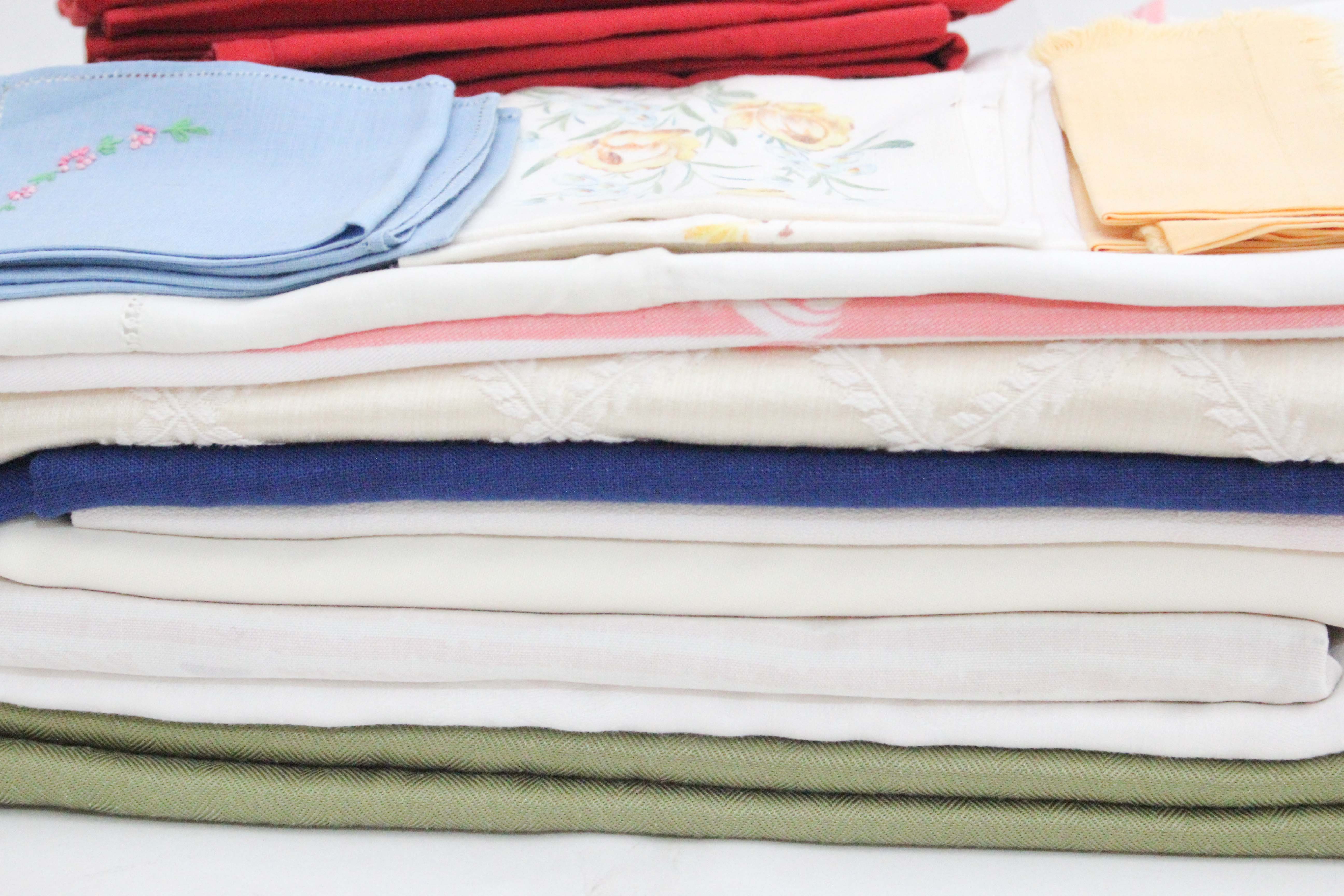 Vintage and Modern Mix of Tablecloths and Dinner Napkins