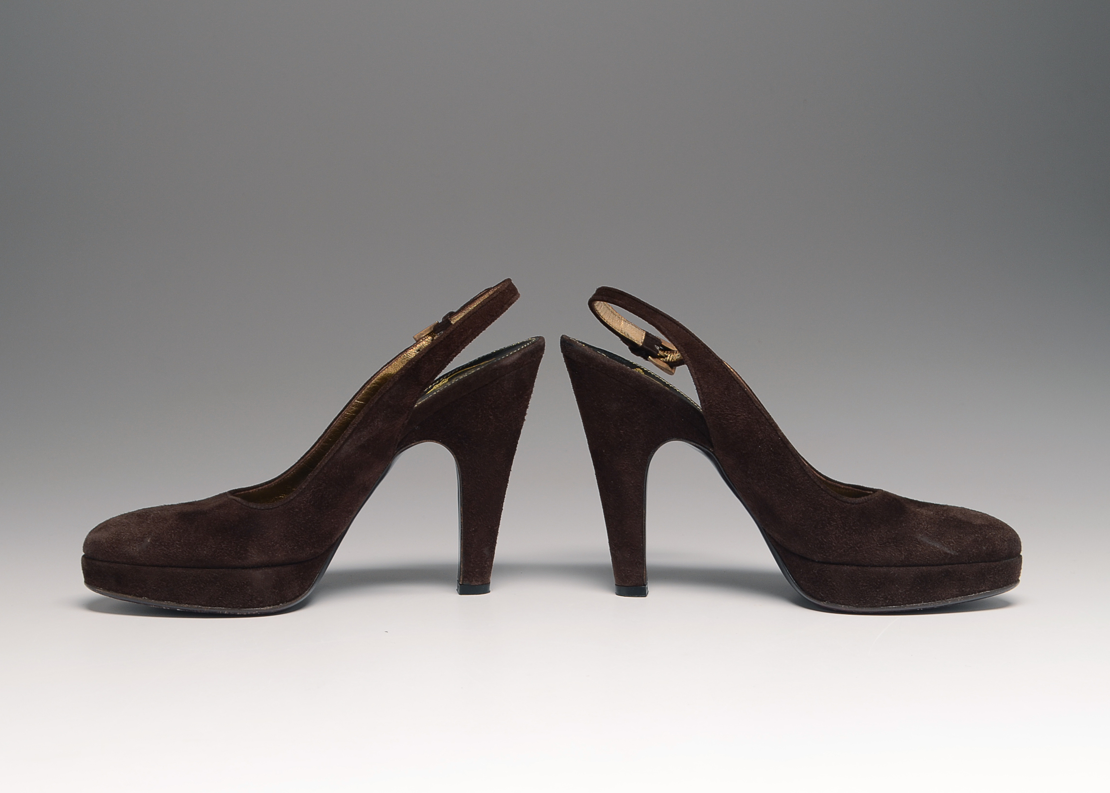 Prada Suede Sling Back Platform 