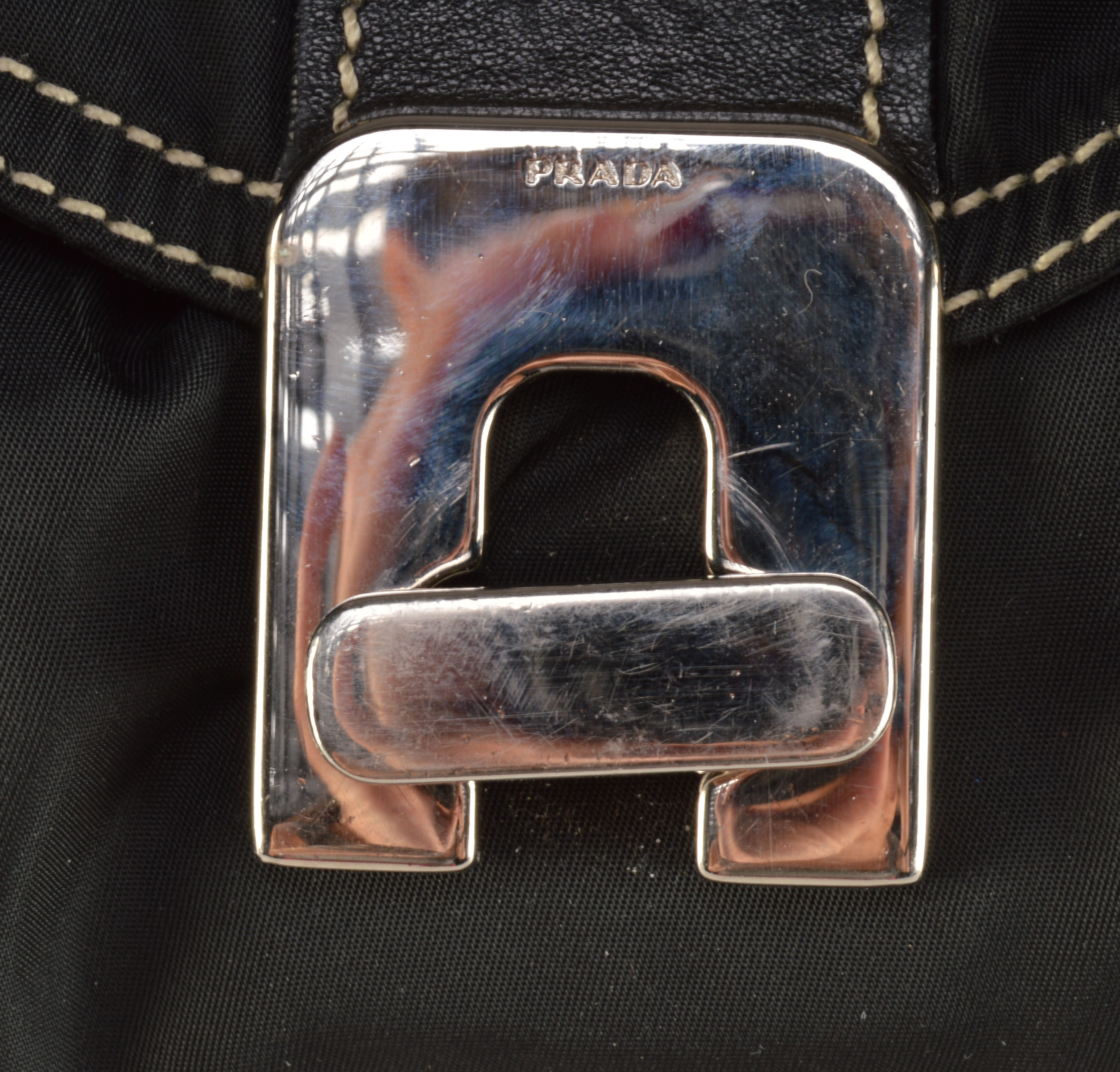 Prada Vela Nylon and Leather Satchel Bag 