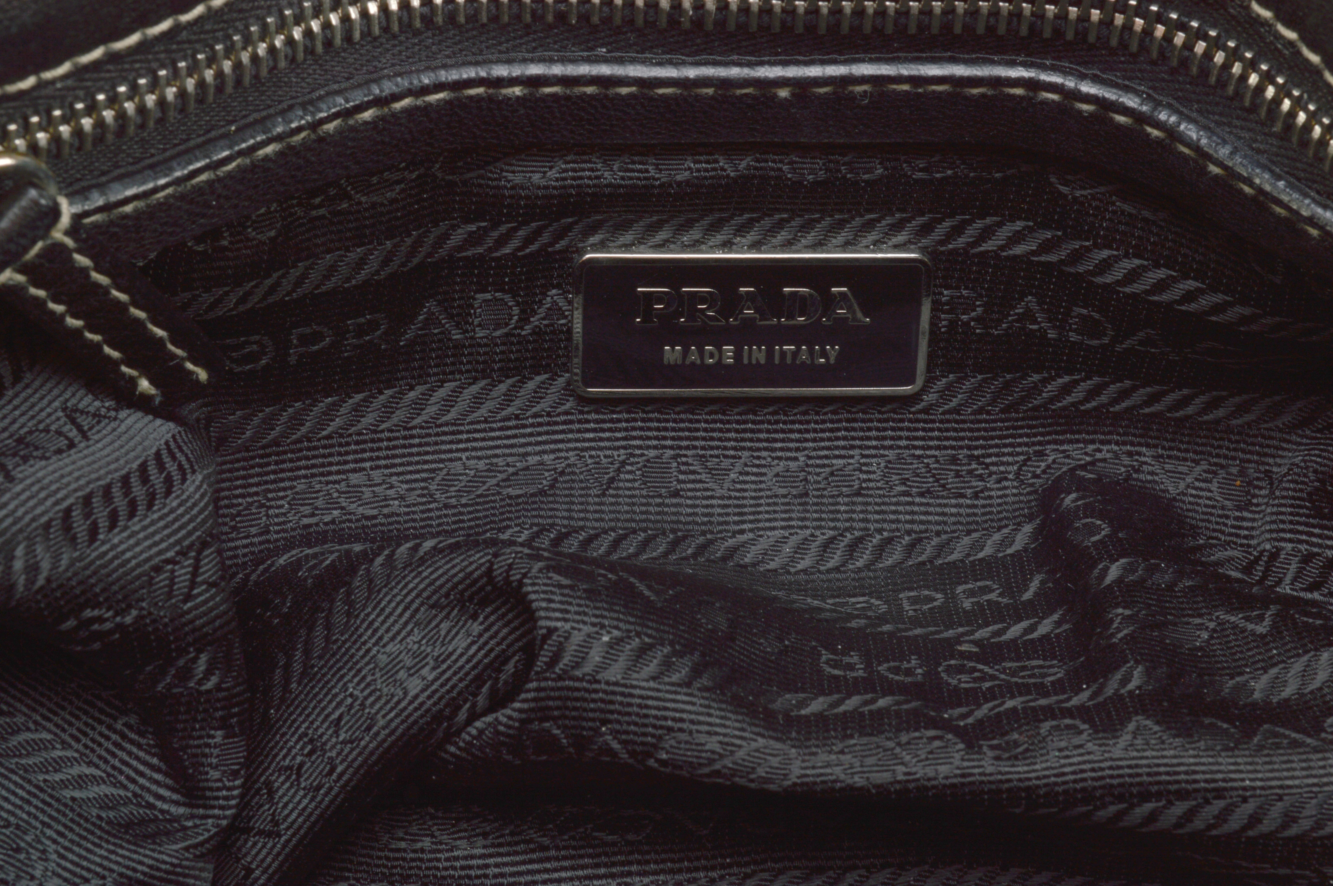 Prada Vela Nylon and Leather Satchel Bag 