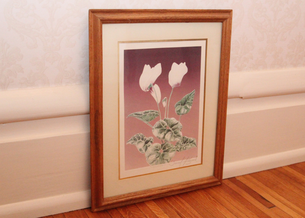"Cyclamen" by David Allgood Signed Embossed Serigraph
