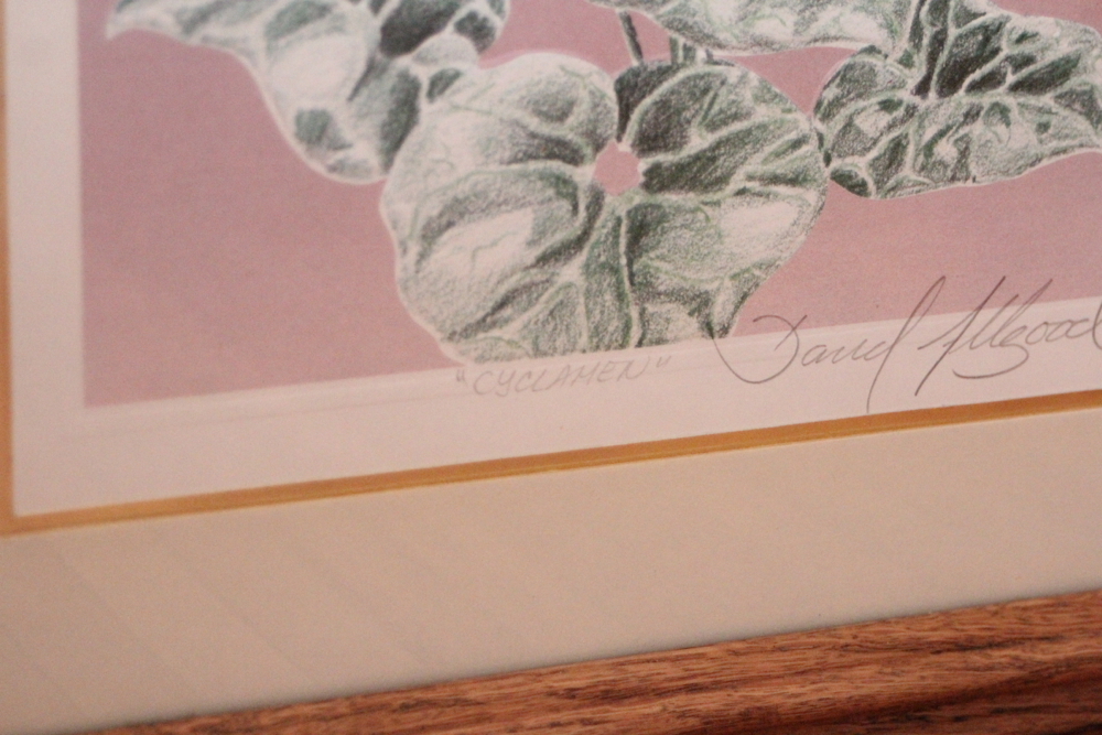 "Cyclamen" by David Allgood Signed Embossed Serigraph