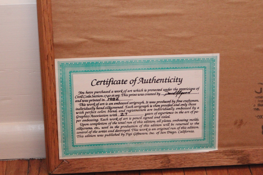 "Cyclamen" by David Allgood Signed Embossed Serigraph