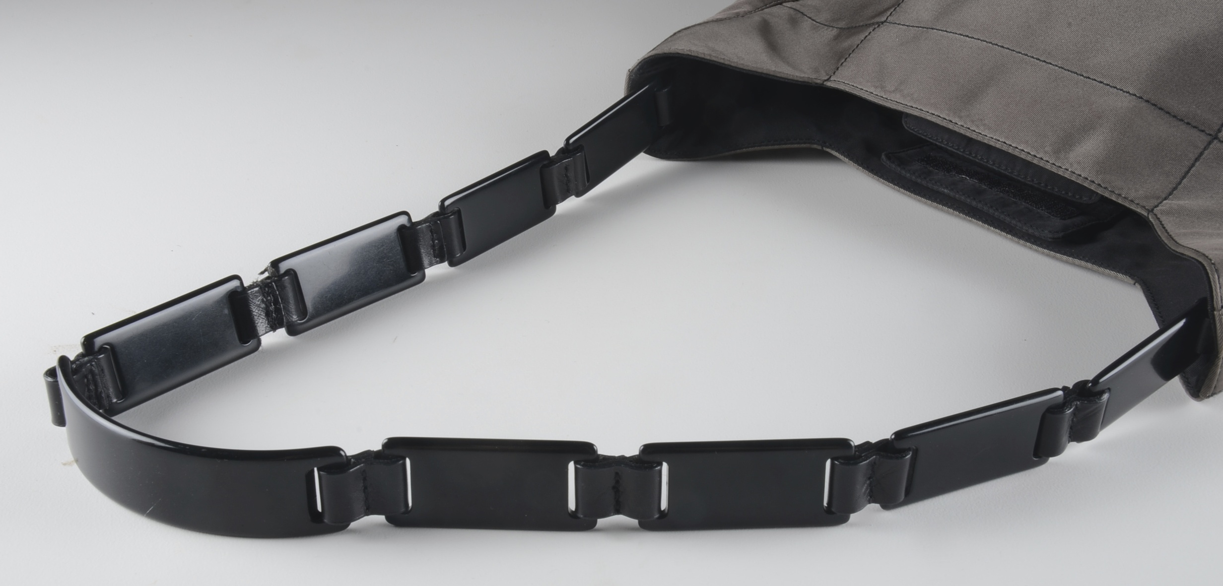 PRADA of Milano, Italy Nylon Purse with Leather Link Strap