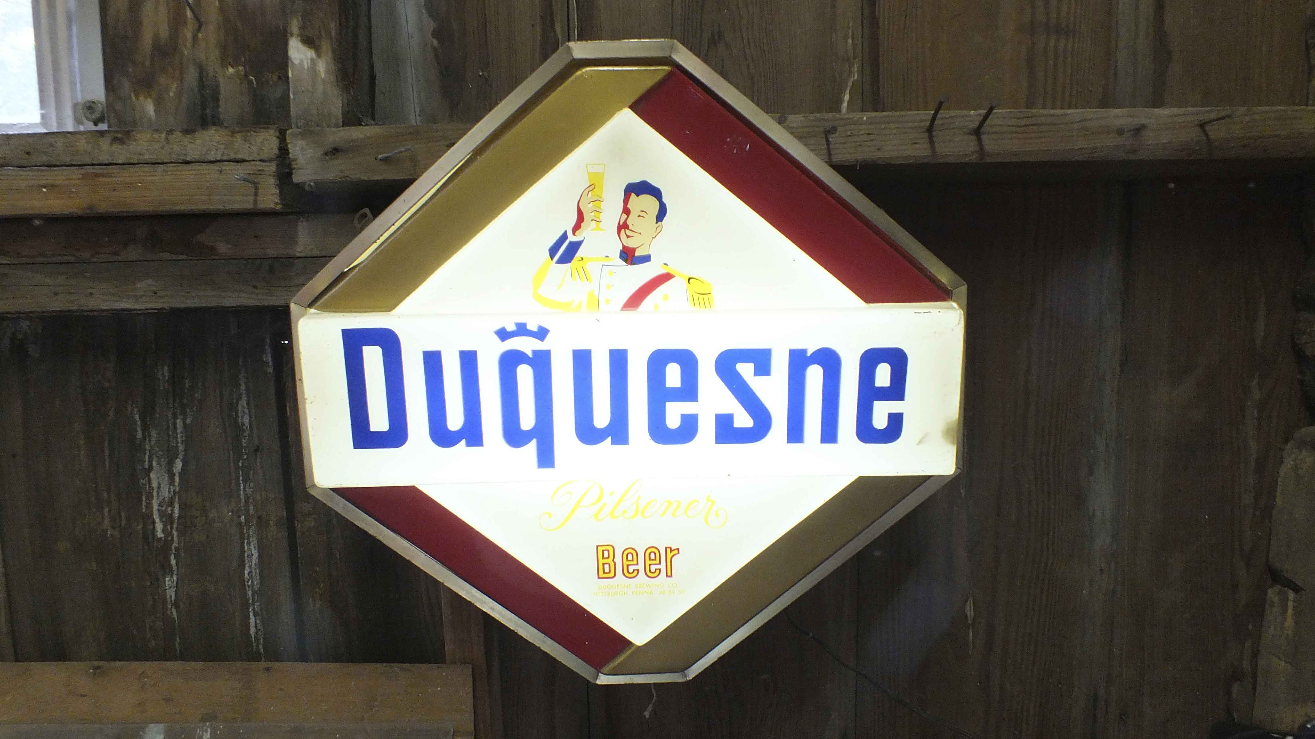 Illuminated Duquesne Beer Sign
