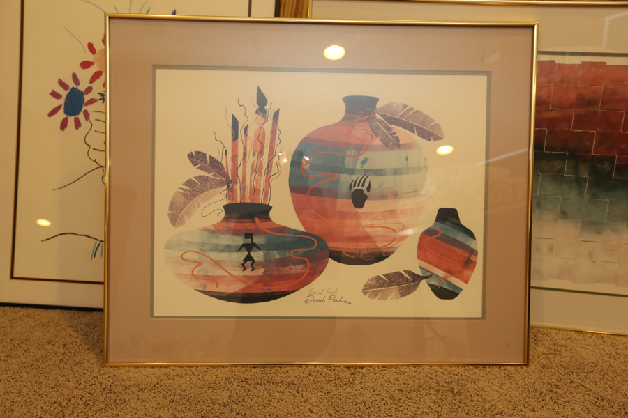 Three Large Framed Prints, Including a Picasso Reproduction