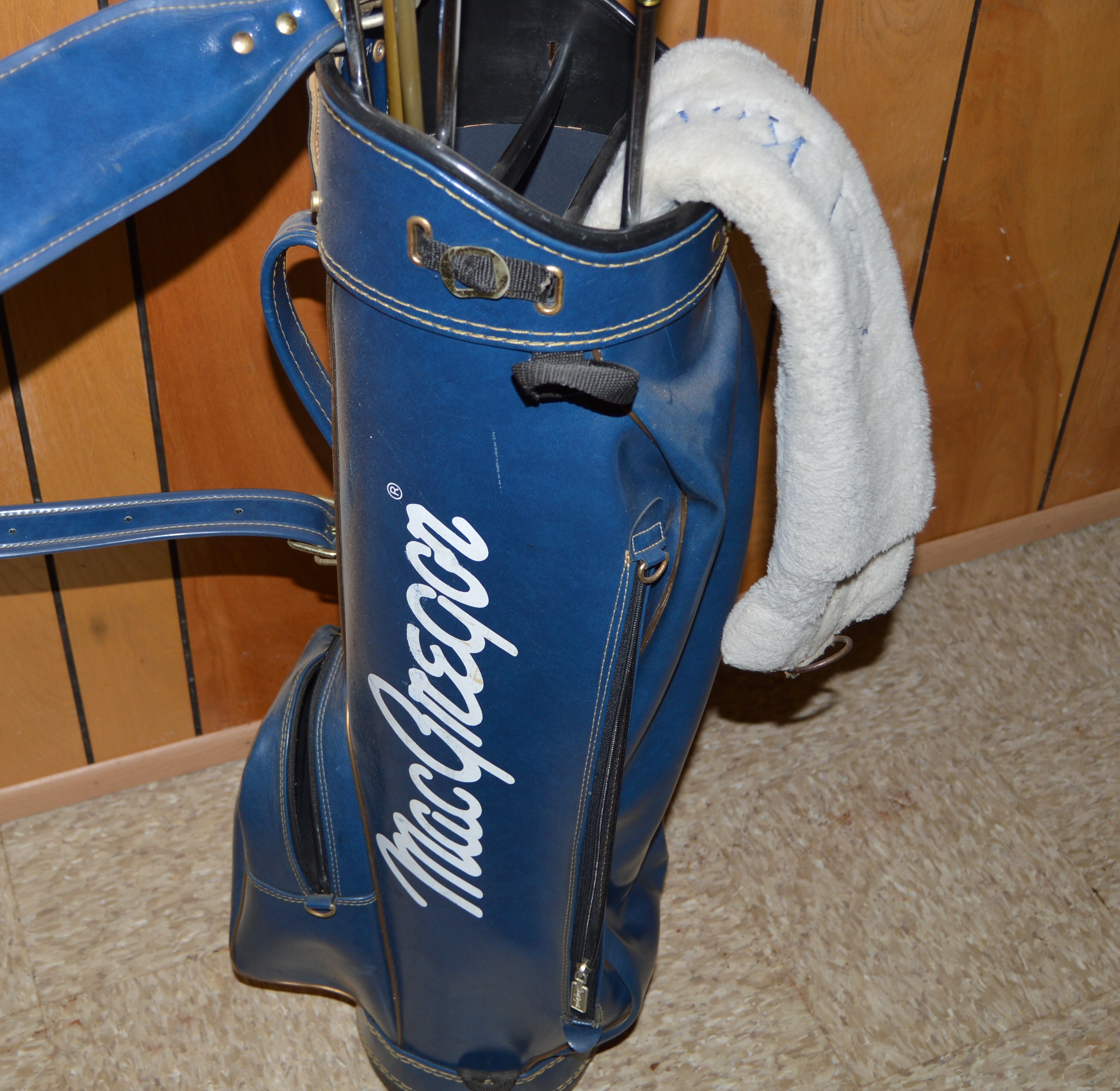 Pair of Vintage Golf Bags with Clubs