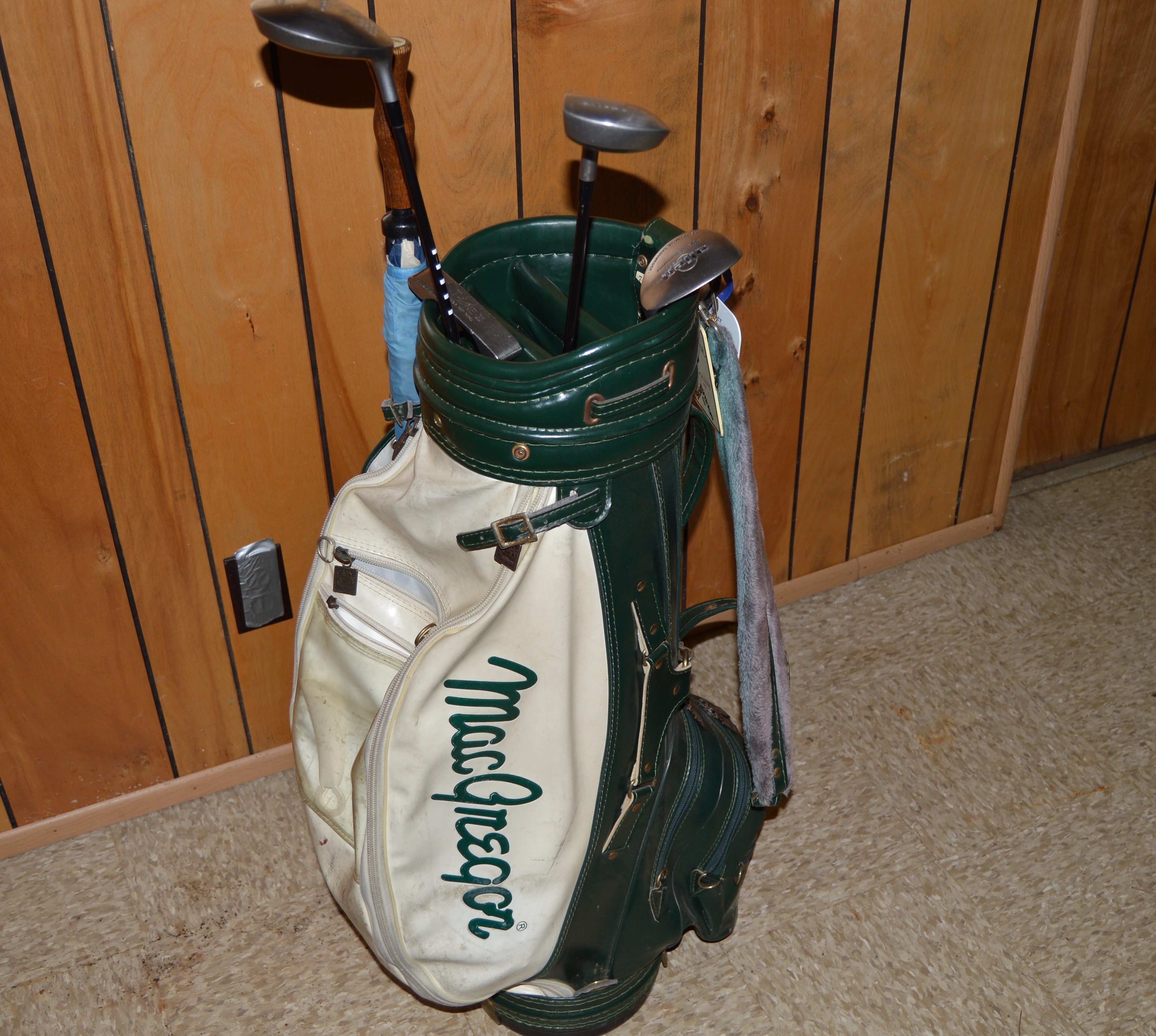 Pair of Vintage Golf Bags with Clubs