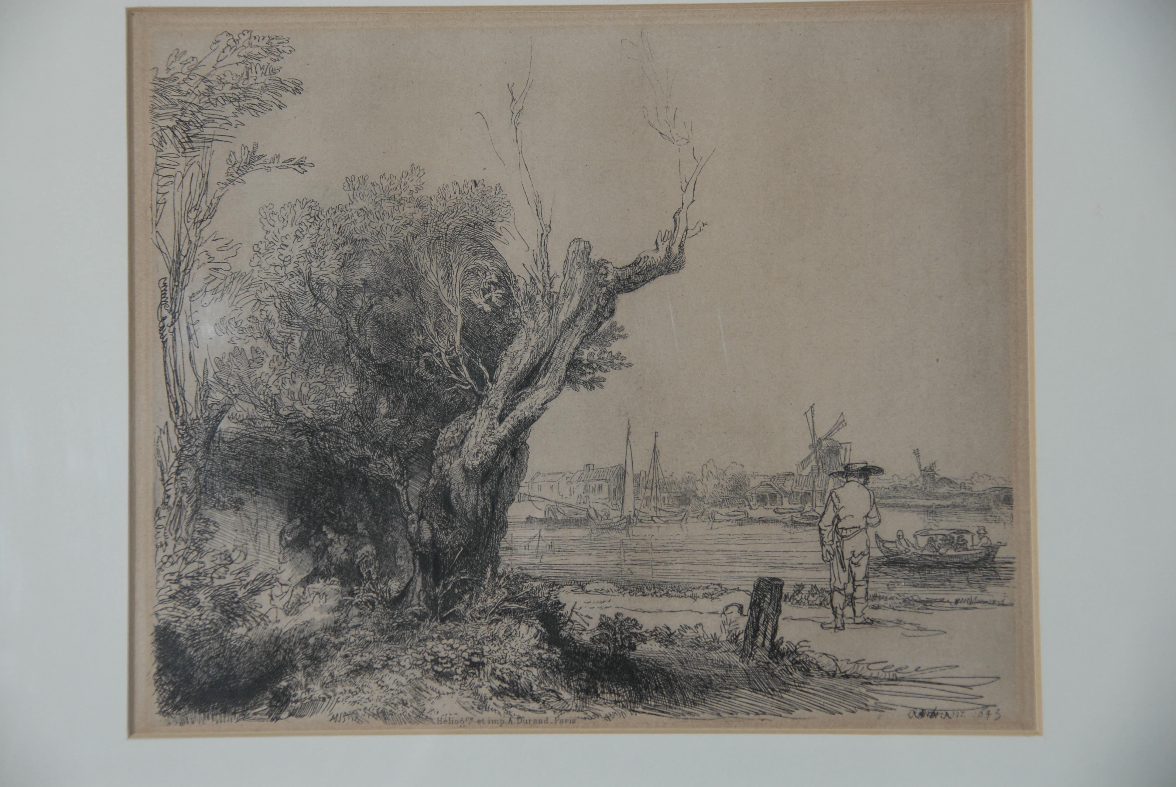 Durand Heliogravure of Rembrandt's Etched Landscape "Omval" 1643 