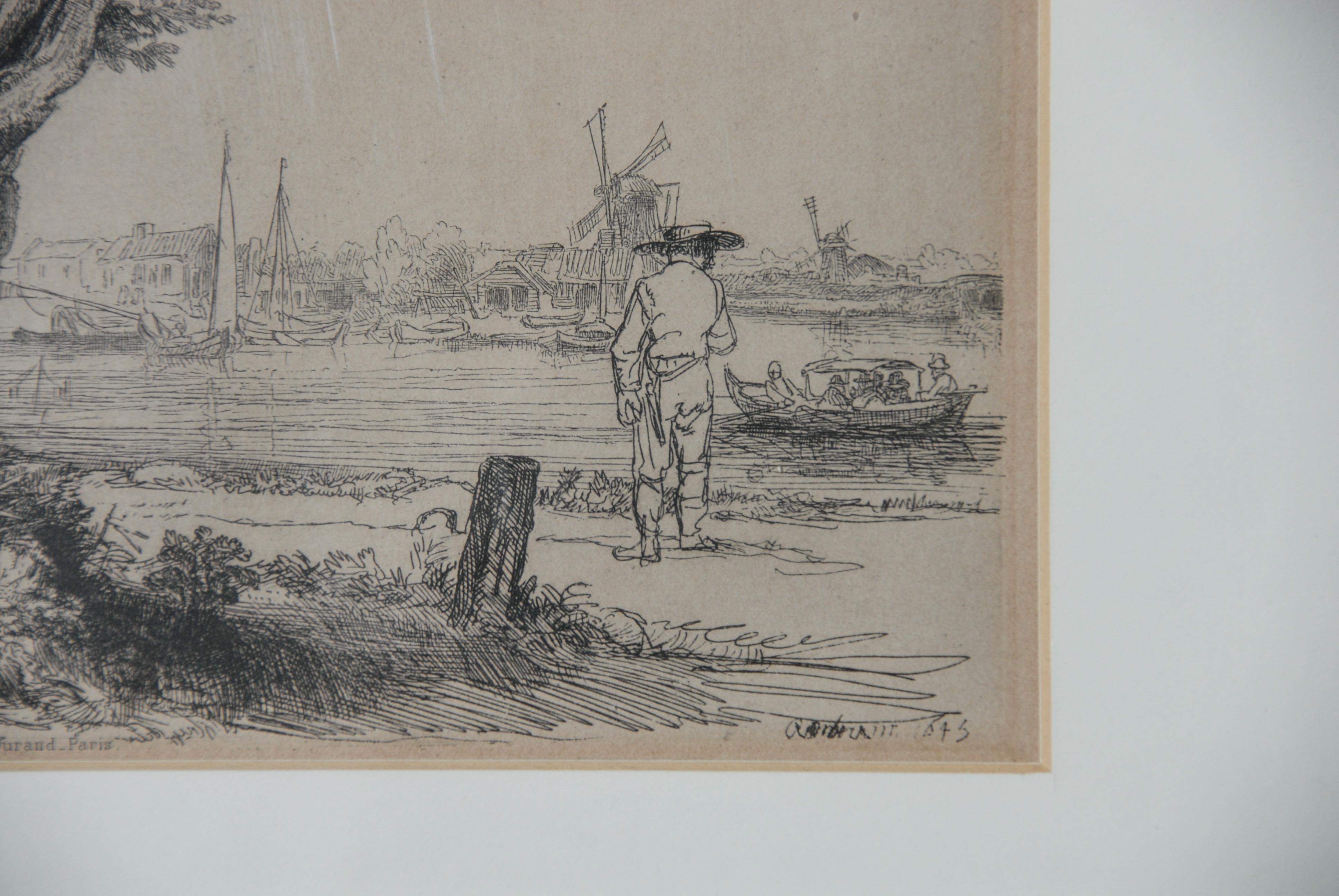 Durand Heliogravure of Rembrandt's Etched Landscape "Omval" 1643 