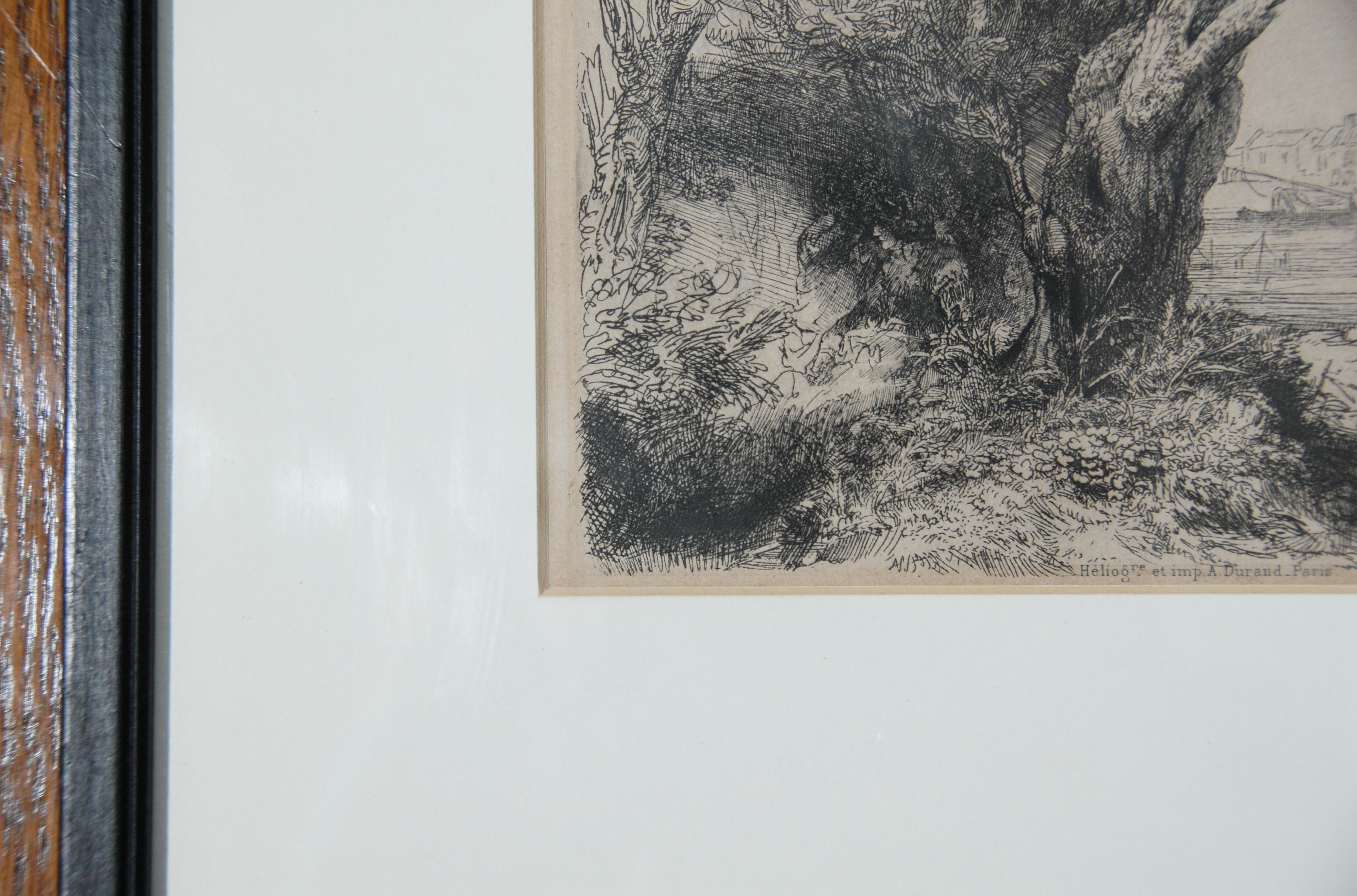 Durand Heliogravure of Rembrandt's Etched Landscape "Omval" 1643 