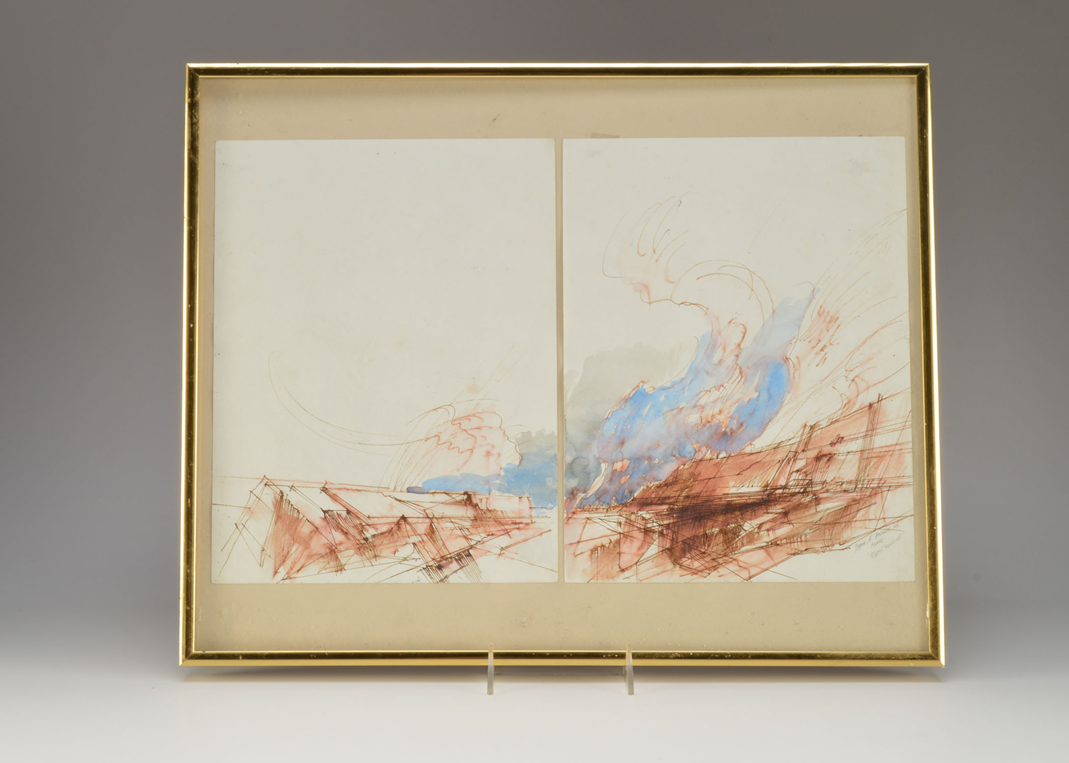 Original John A. Annus Watercolor Diptych