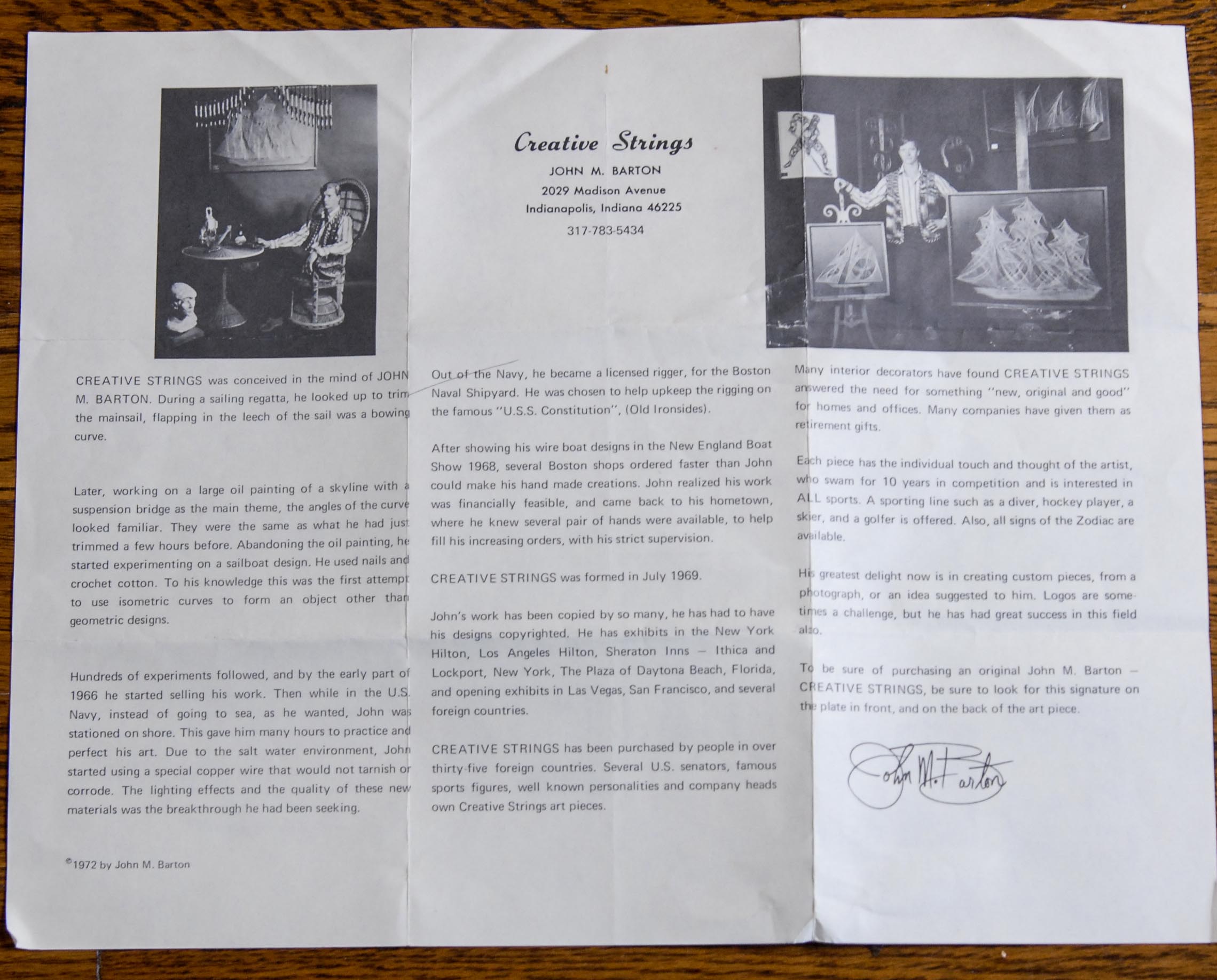 Creative Strings "Two Mast Spinnaker" Original by John M. Barton